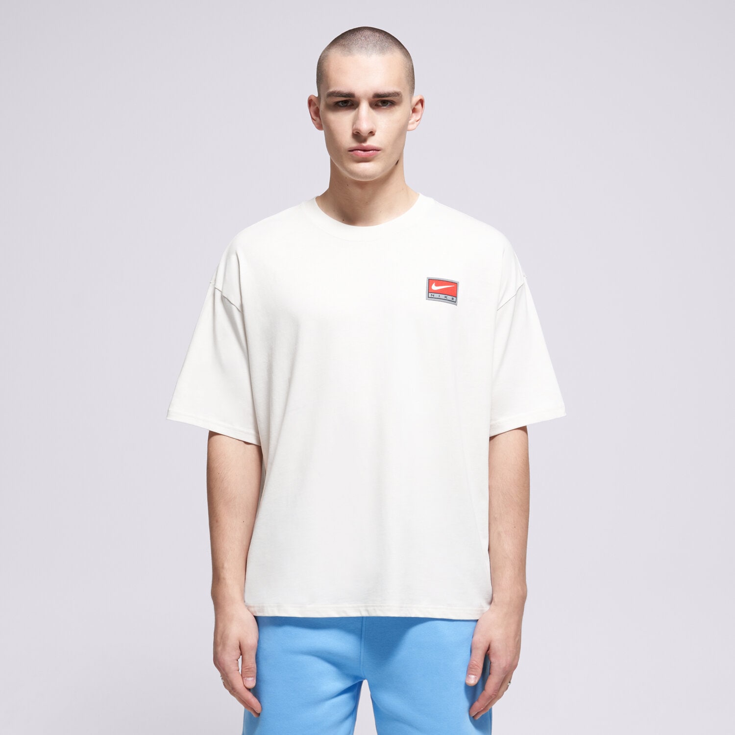 Koszulka, t-shirt sportowy męski NIKE T-SHIRT M NL SS BOXY KNIT TOP II4379-030 BEŻOWY