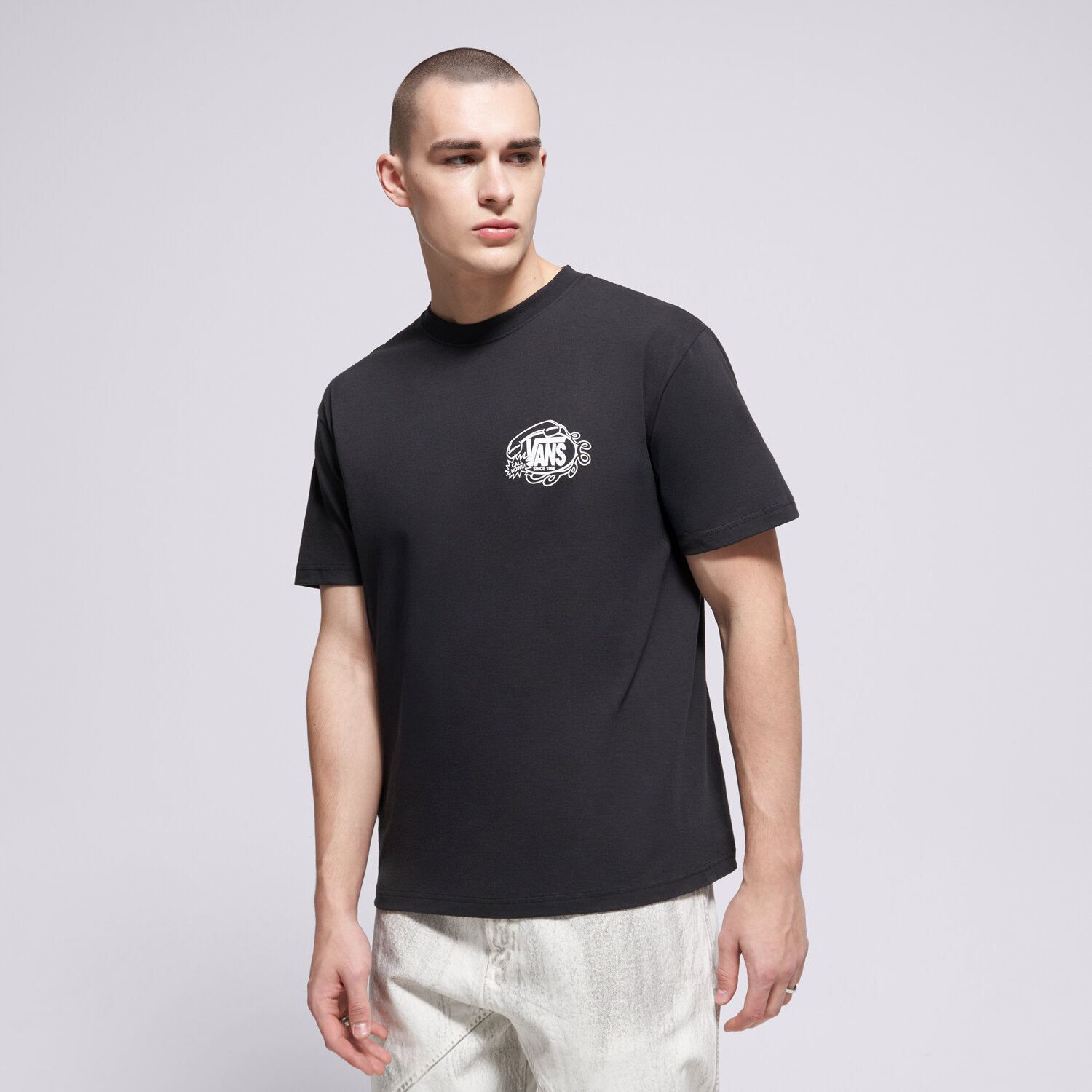 Koszulka, t-shirt sportowy męski VANS T-SHIRT HOT LINES SS TEE VN000SYBBLK1 CZARNY