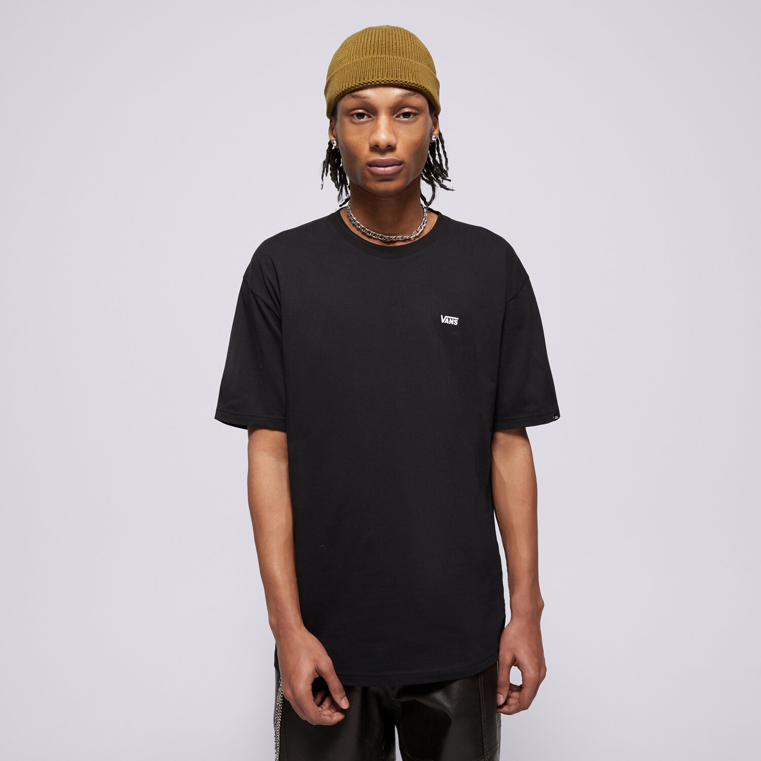 Koszulka, t-shirt sportowy męski VANS T-SHIRT MN LEFT CHEST LOGO TEE BLACK VN0A3CZEY281 CZARNY
