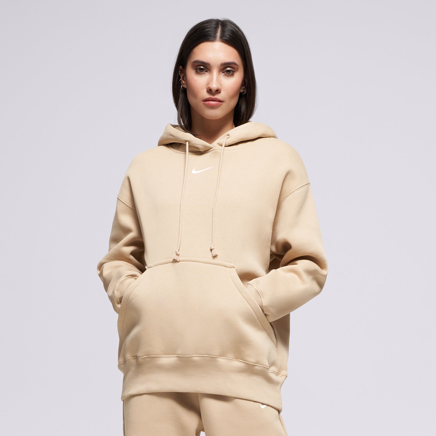 Bluza damska NIKE BLUZA Z KAPTUREM W NSW PHNX FLC OS PO HOODIE DQ5860-286 BEŻOWY