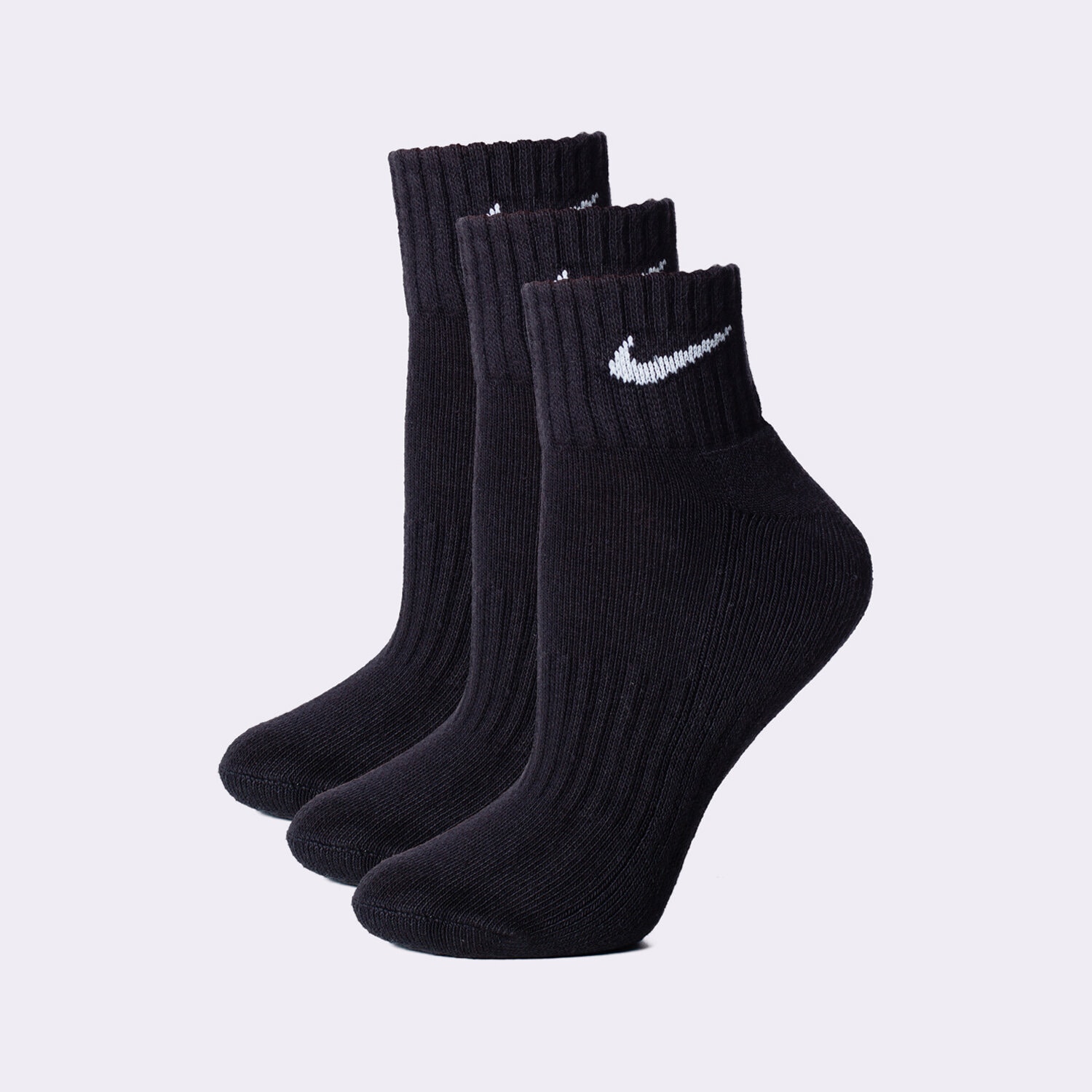 Skarpetki sportowe damskie NIKE SKARPETY CUSH QT 3PR SX4926-001 CZARNY