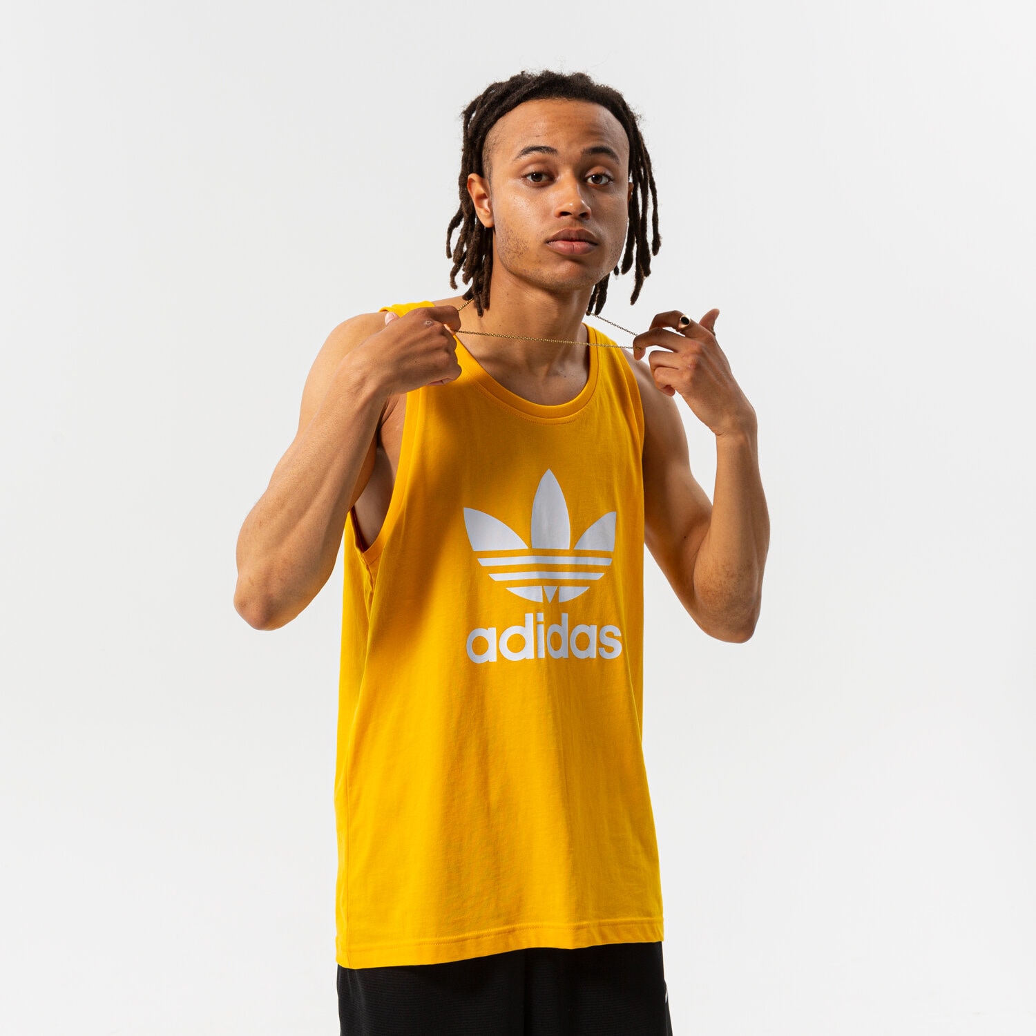 Koszulka, t-shirt sportowy męski ADIDAS TANK TREFOIL HE9523 ŻÓŁTY