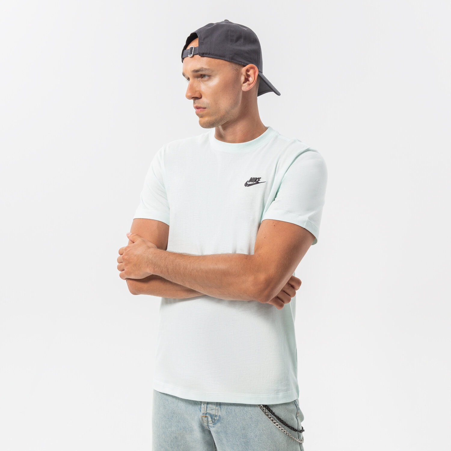 Koszulka, t-shirt sportowy męski NIKE T-SHIRT SPORTSWEAR CLUB FLEECE AR4997-394 ZIELONY