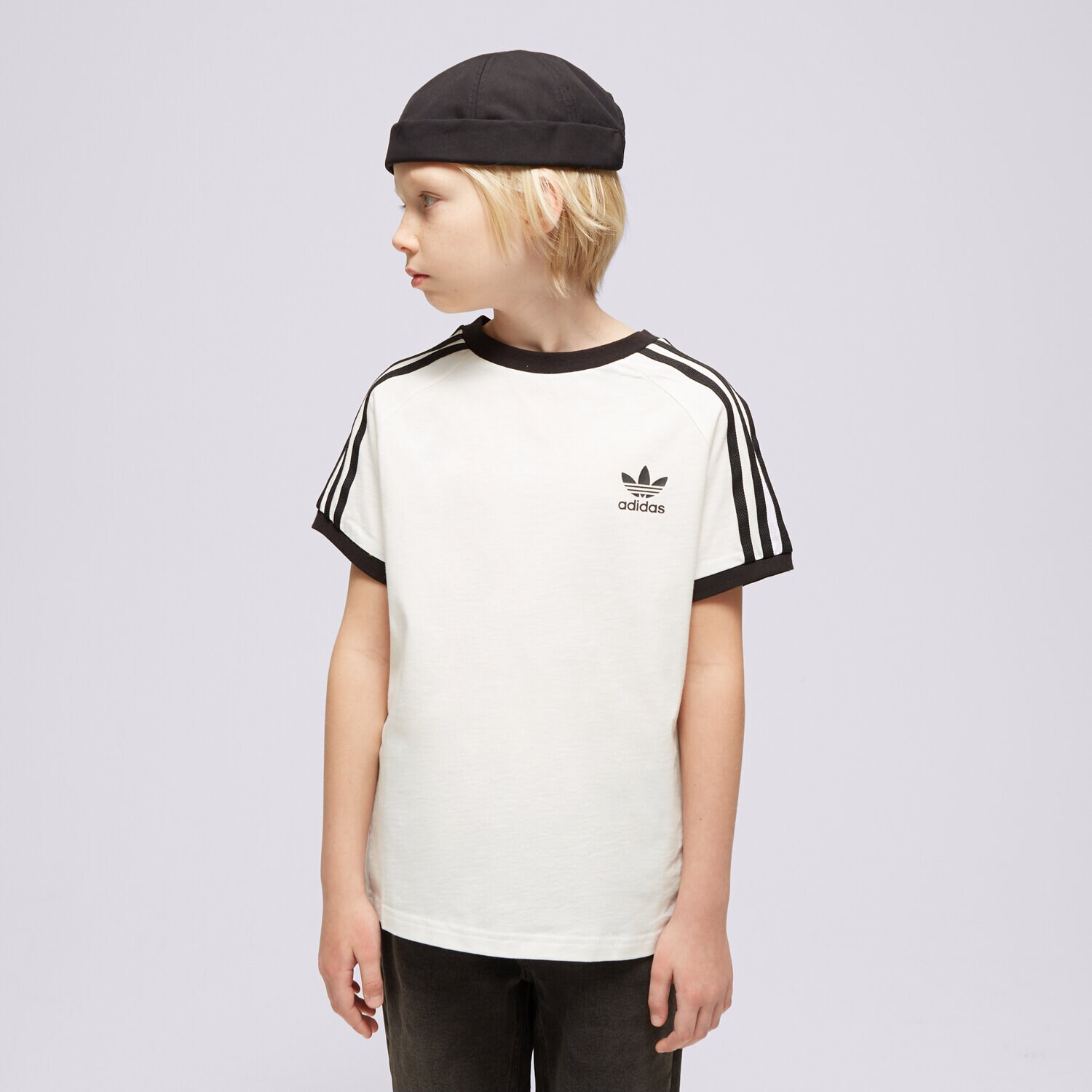 Koszulka, t-shirt dla dzieci ADIDAS T-SHIRT 3STRIPES TEE BOY HK0265 CZARNY