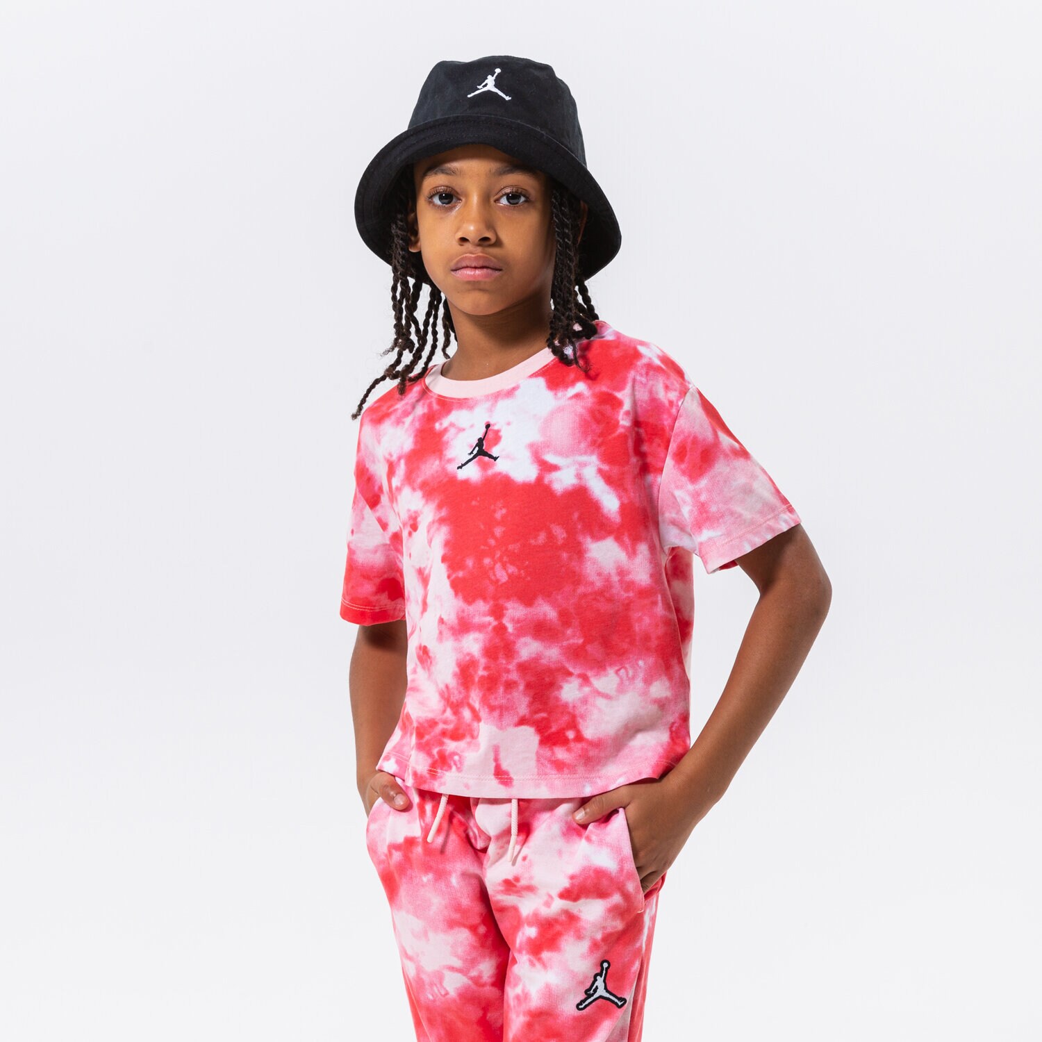 Koszulka, t-shirt dla dzieci JORDAN T-SHIRT ESSENTIALS SMOKE DYE TEE GIRL 45B328-X24 RÓŻOWY