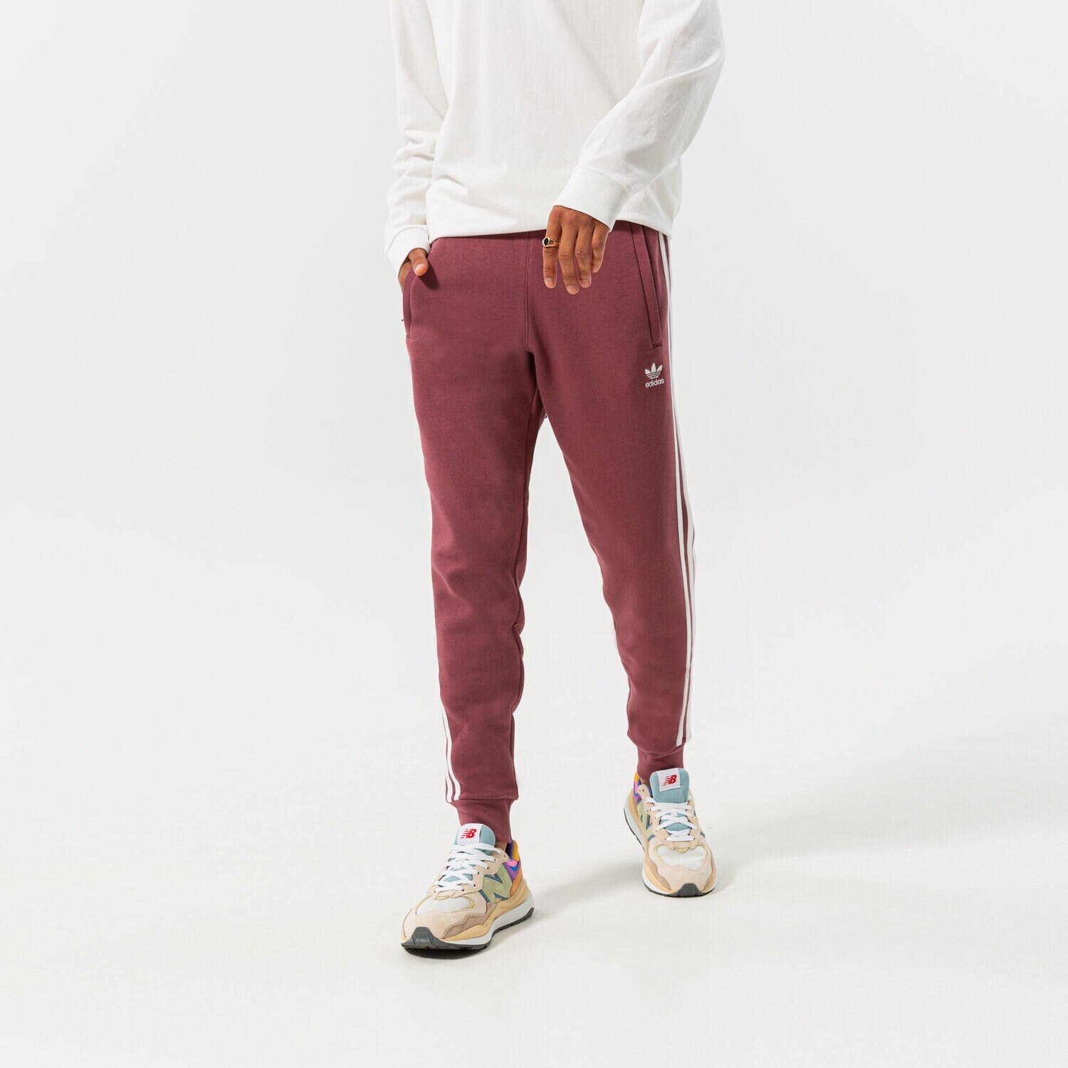 Spodnie sportowe męskie ADIDAS SPODNIE 3-STRIPES PANT HF2101 BORDOWY