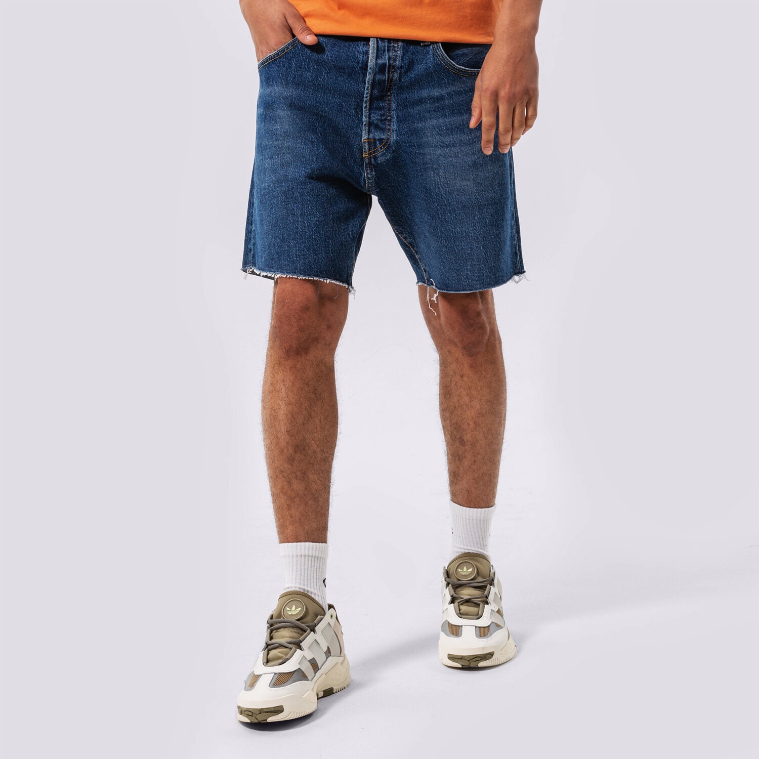 Krótkie spodenki, szorty męskie LEVI'S SZORTY 501 93 SHORTS 852210024 NIEBIESKI
