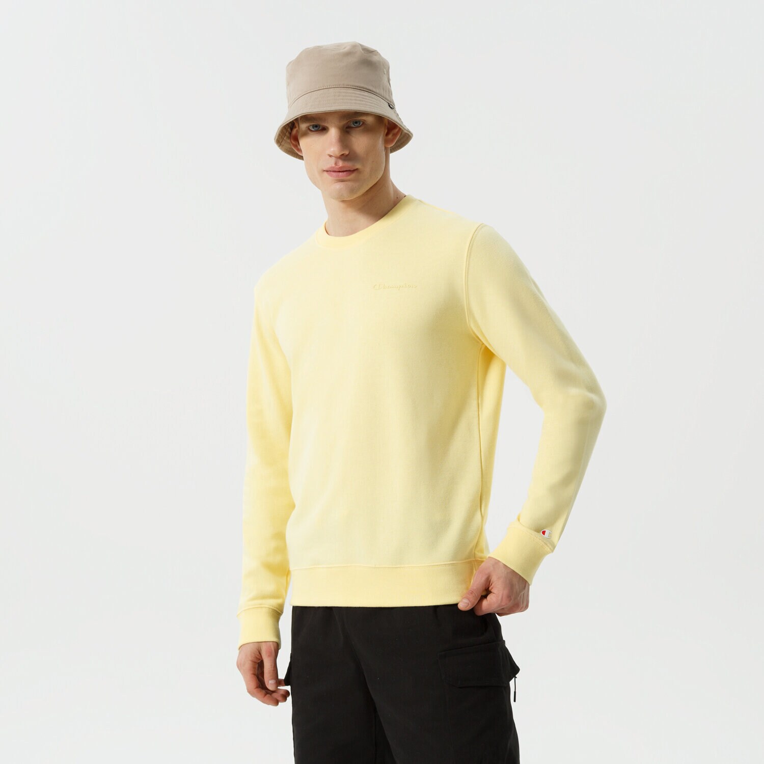 Bluza męska CHAMPION BLUZA CREWNECK SWEATSHIRT 217154YS105 ŻÓŁTY