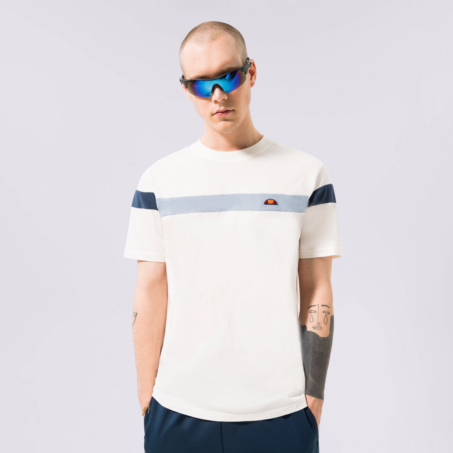 Koszulka, t-shirt sportowy męski ELLESSE T-SHIRT CASERIO TEE OFF WHT SHR17433904 BIAŁY