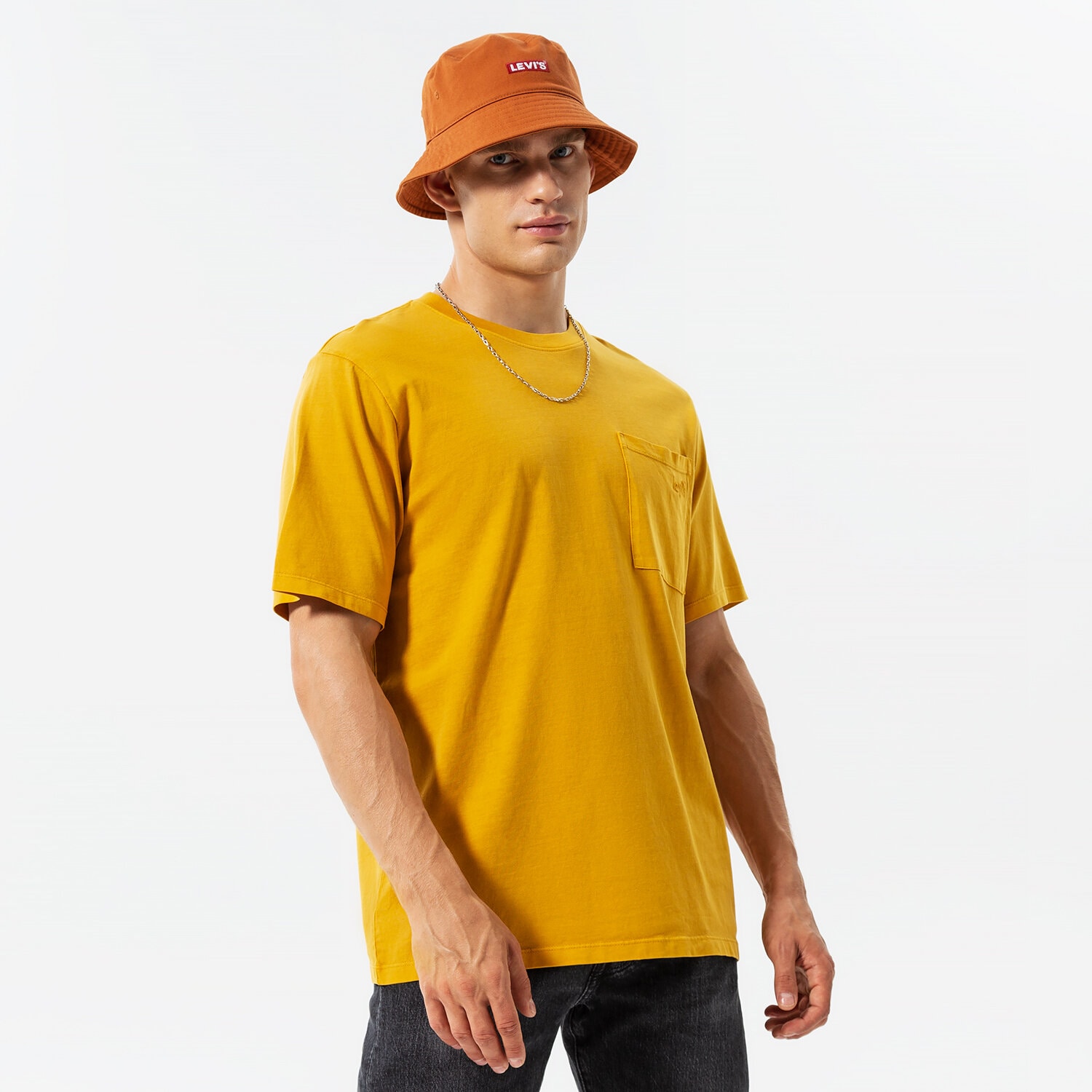 Koszulka, t-shirt sportowy męski LEVI'S T-SHIRT SEASONAL POCKET TEE A3697-0001 Neon różowy