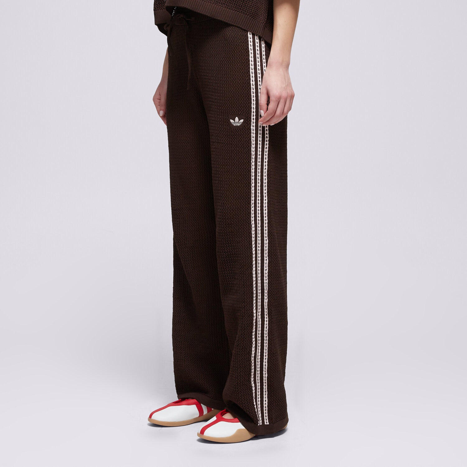 Spodnie sportowe damskie ADIDAS SPODNIE CROCHET TP KE0201 BRĄZOWY