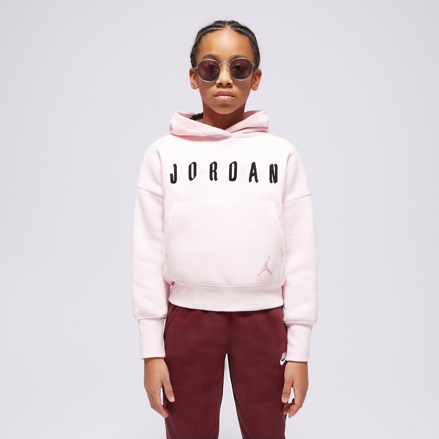 Sportowa bluza dziecięca JORDAN BLUZA Z KAPTUREM SOFT TOUCH MIXED GIRL 45C795-A9Y RÓŻOWY