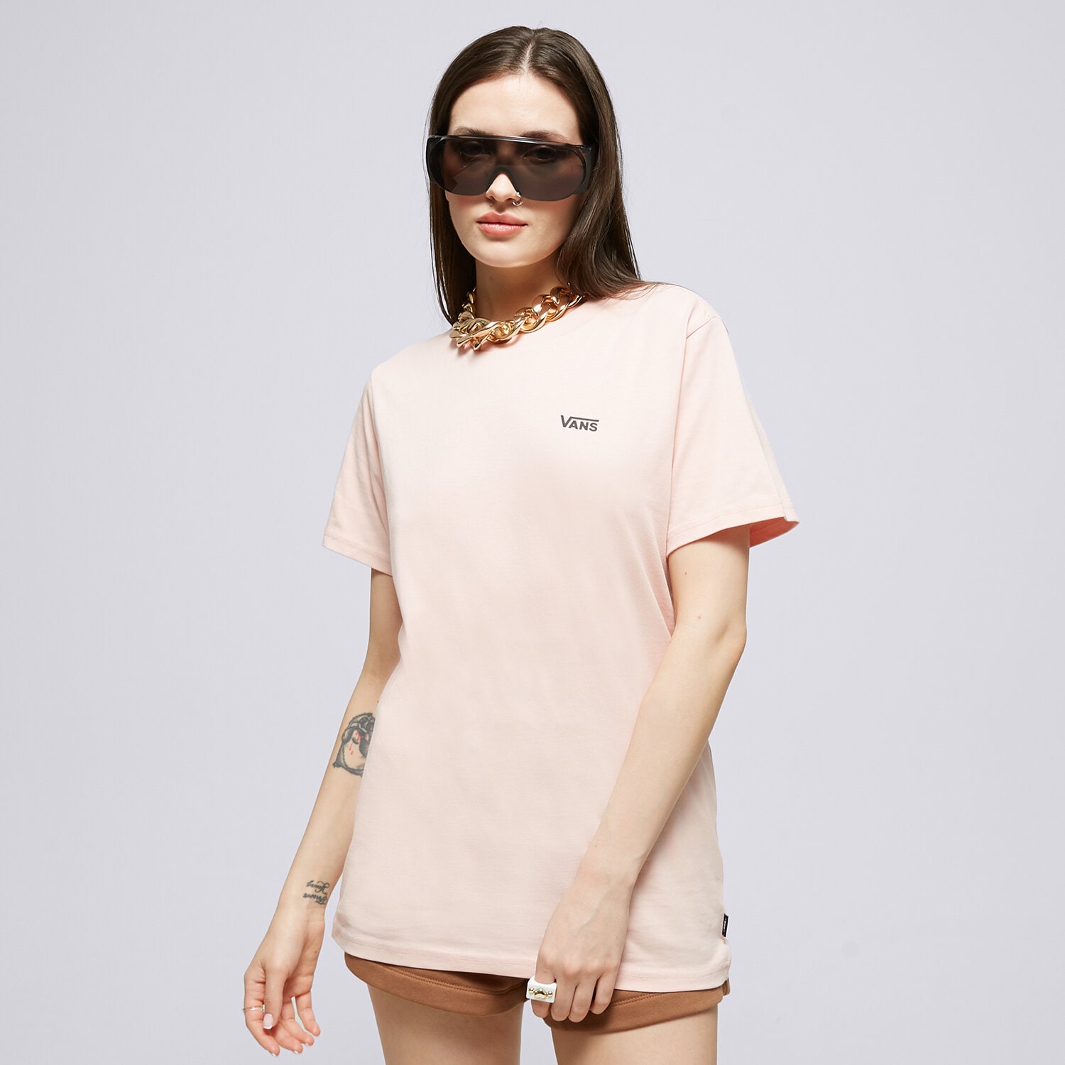 Koszulka, t-shirt damski VANS T-SHIRT LEFT CHEST LOGO TEE EM VN0A7RSRBQL RÓŻOWY