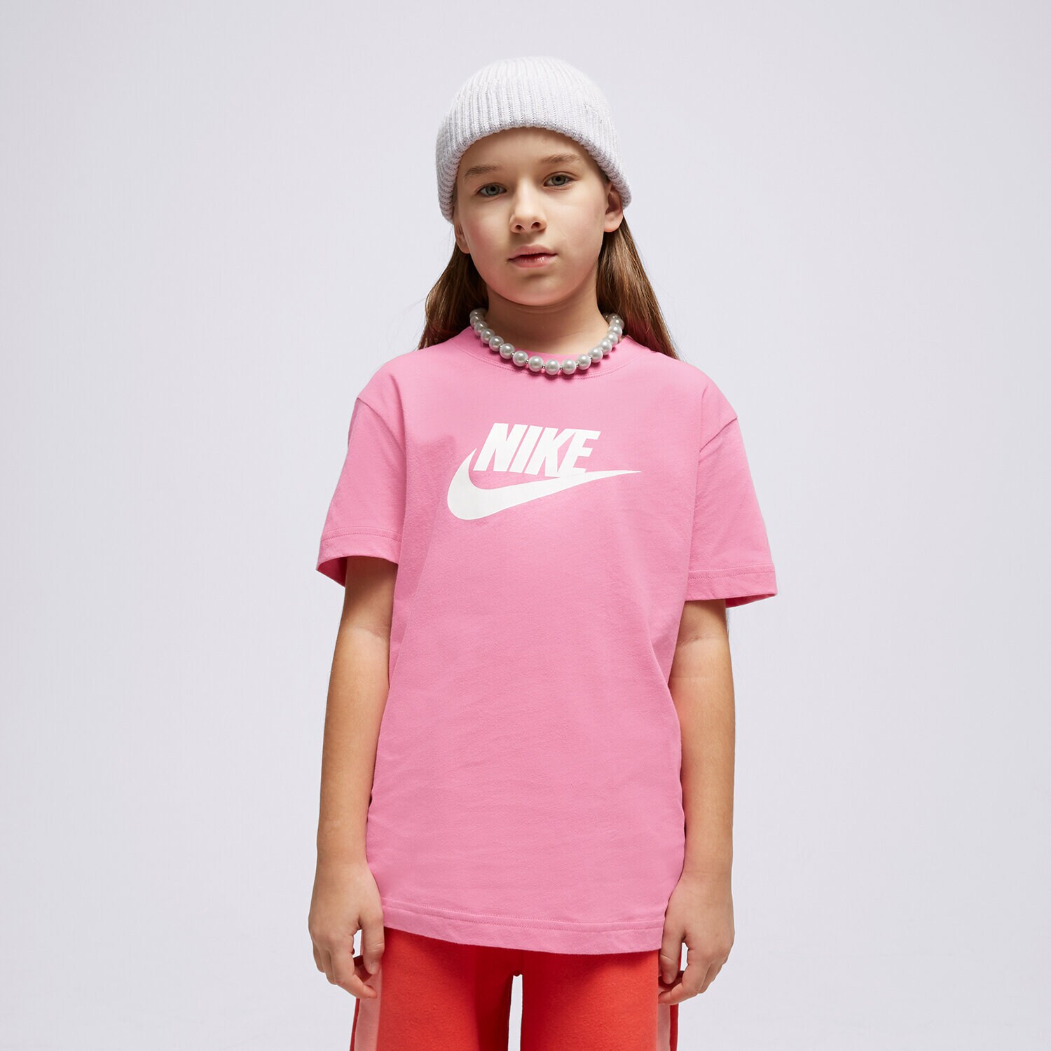 Koszulka, t-shirt dla dzieci NIKE T-SHIRT G NSW TEE FUTURA SS GIRL FD0928-620 RÓŻOWY
