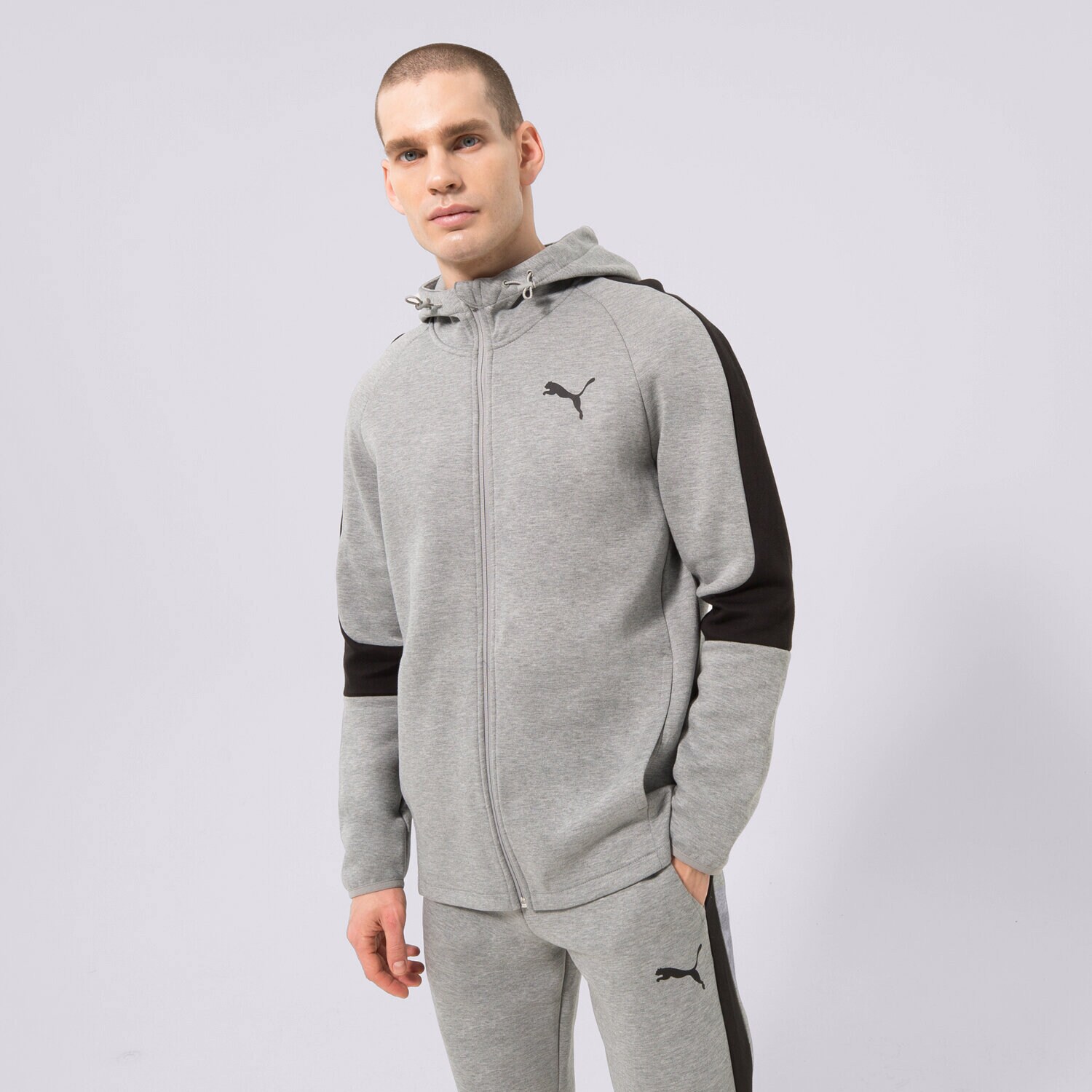 Bluza męska PUMA BLUZA ROZPINANA Z KAPTUREM 585812 585812 03 SZARY