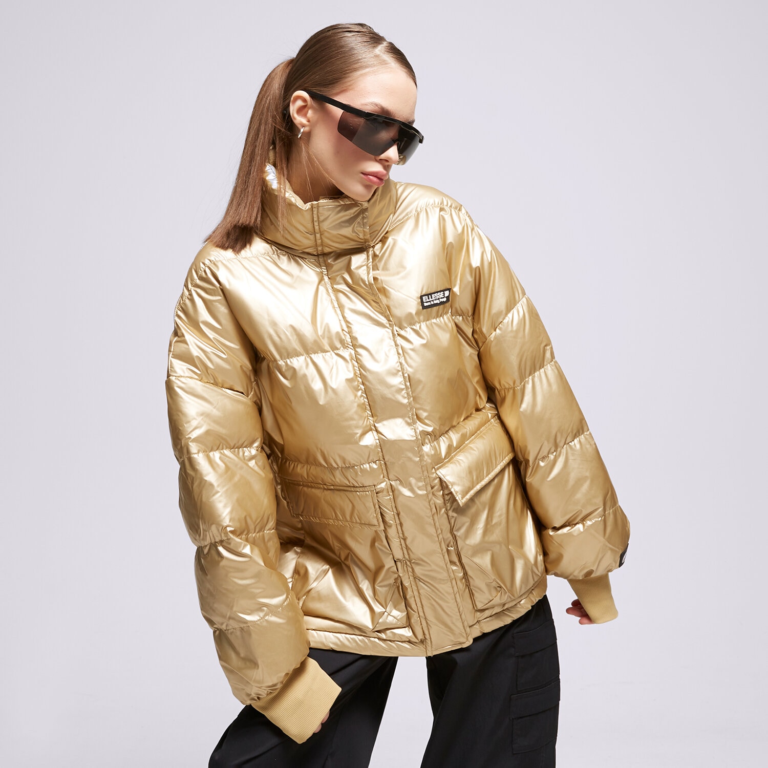 Kurtka zimowa damska ELLESSE KURTKA PUCHOWA VESUVIO FZ JACKET LGOLD SGP15854626 ZŁOTY