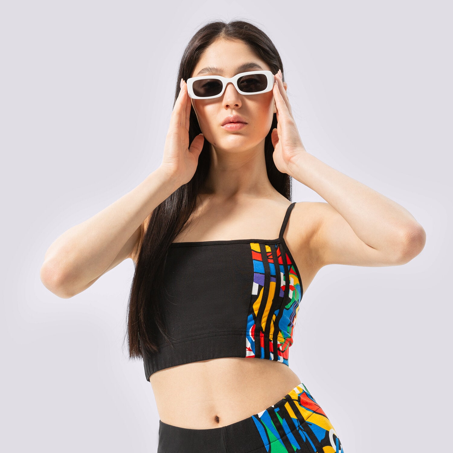 Koszulka, t-shirt damski ADIDAS CROP TOP HC4465 CZARNY