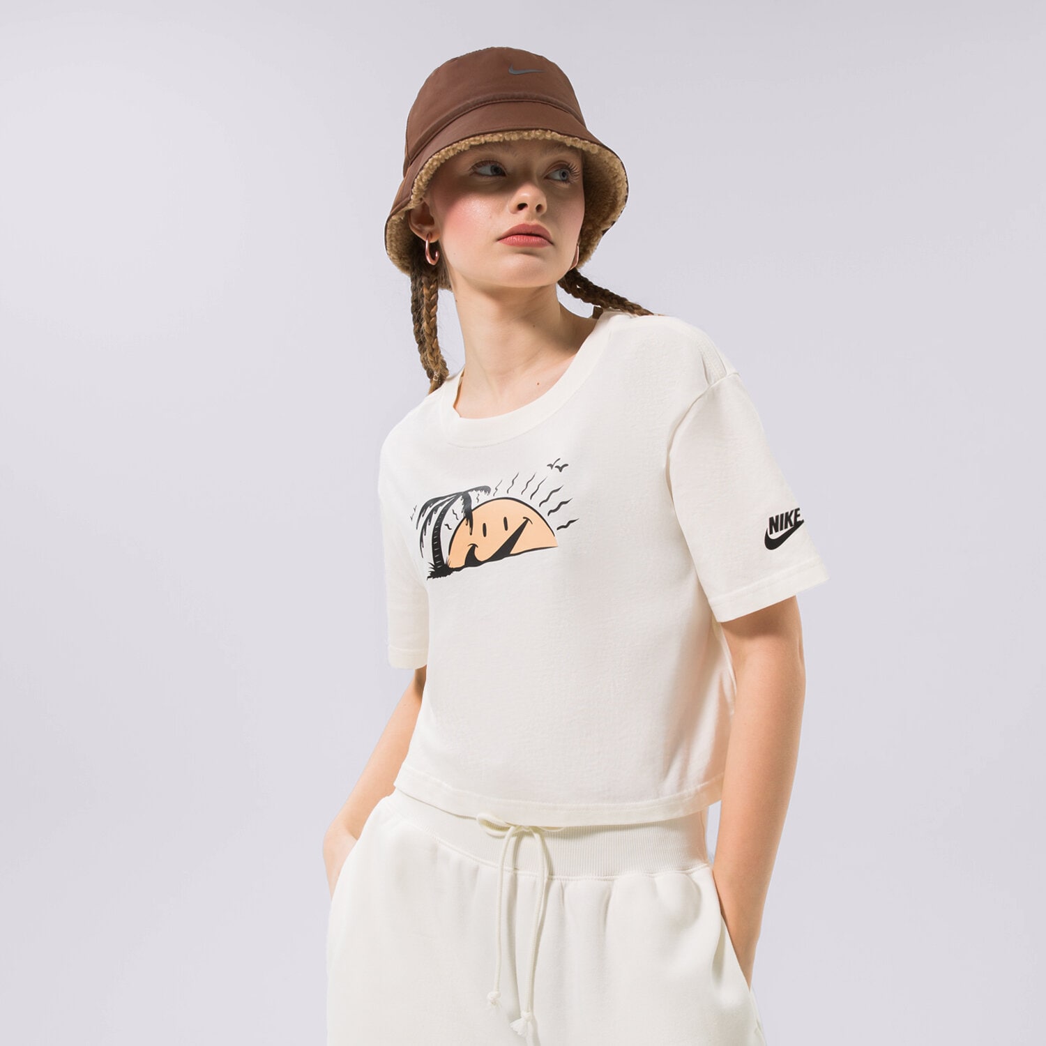 Koszulka, t-shirt damski NIKE  T-SHIRT SPORTSWEAR CROP DQ3309-133 BIAŁY