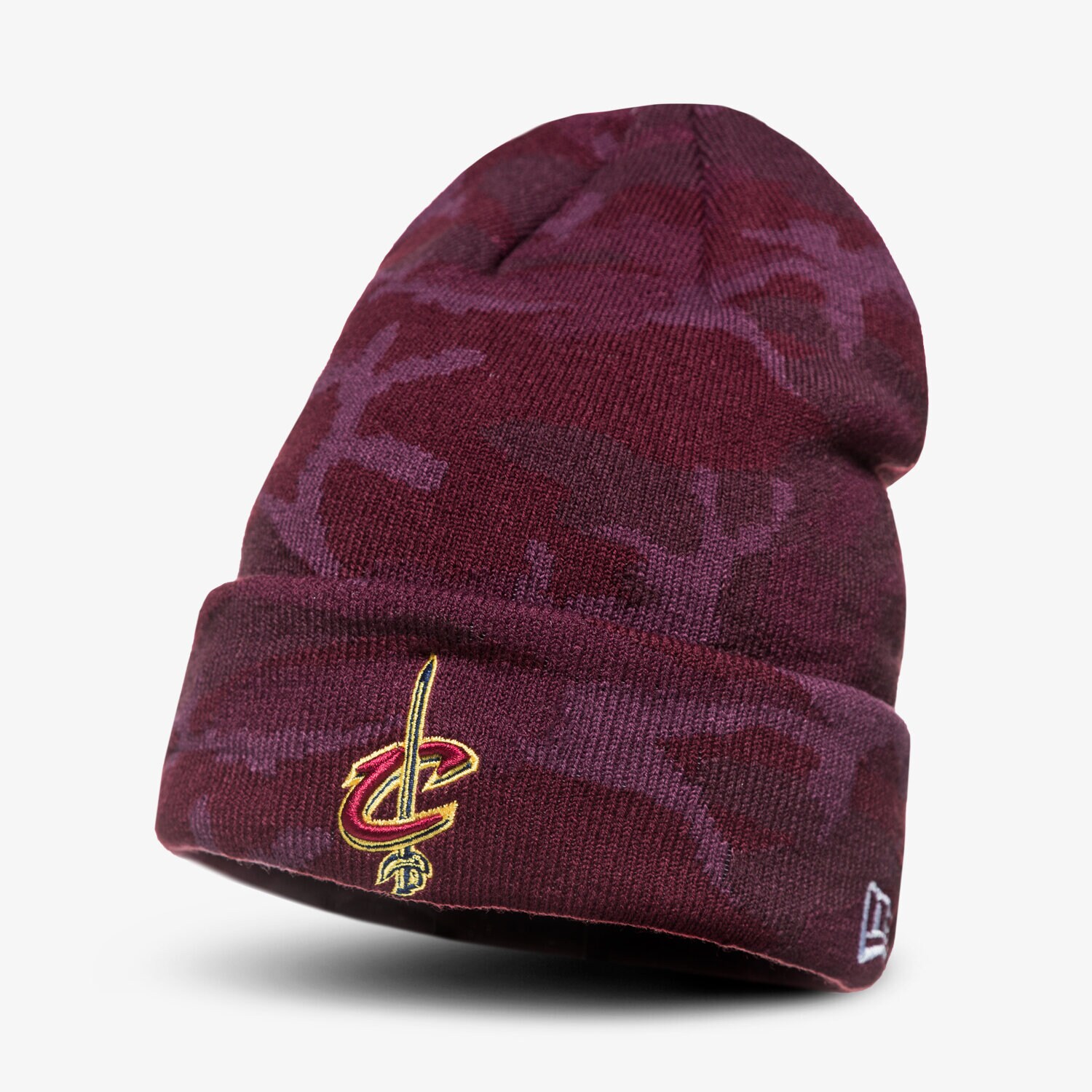 Czapka zimowa męska NEW ERA CZAPKA ZIMOWA CAMO KNIT CLEVELAND CAVS CLEVELAND CAV 80635847 BORDOWY