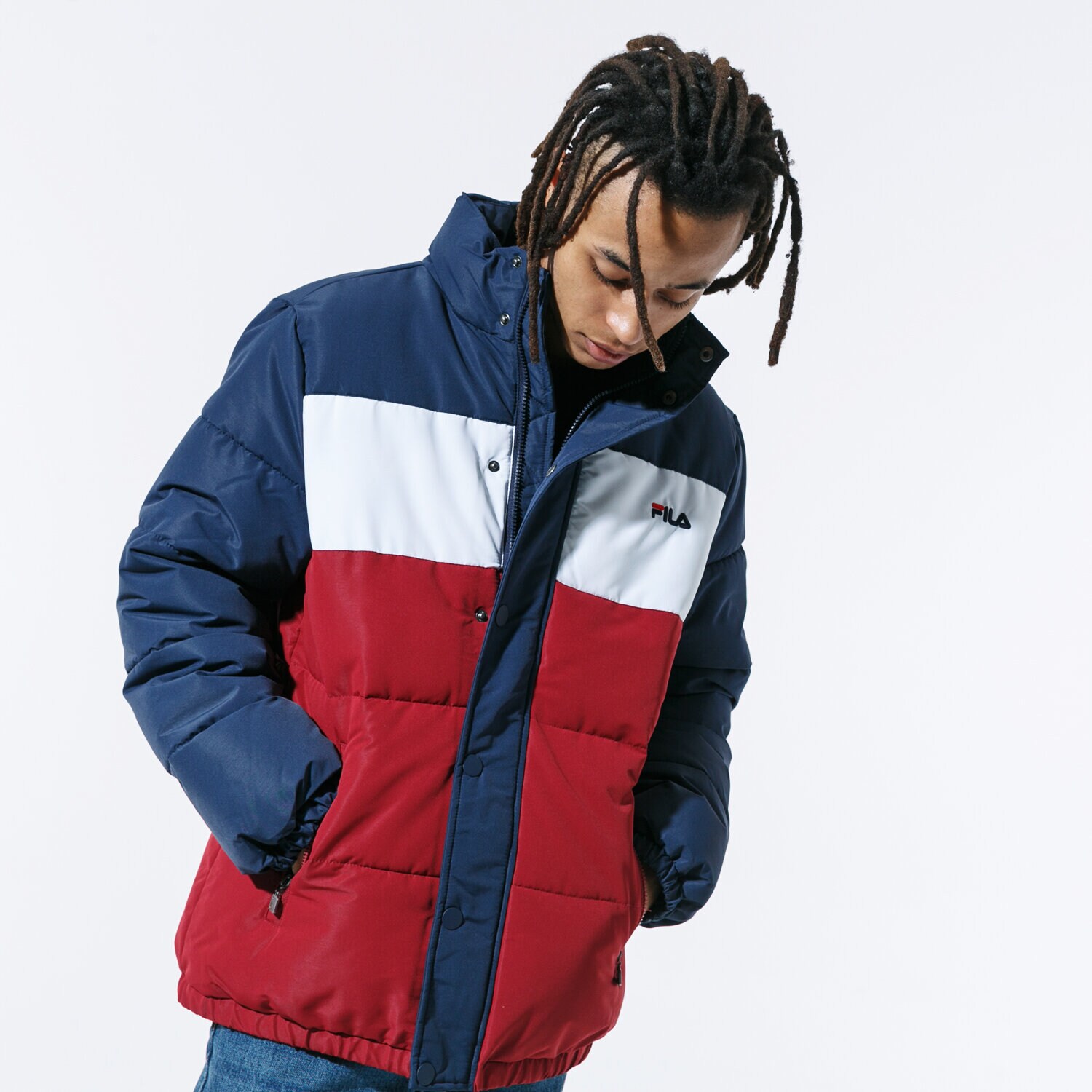 Kurtka zimowa męska FILA KURTKA PELLE PUFF JACKET 687241A225 CZERWONY