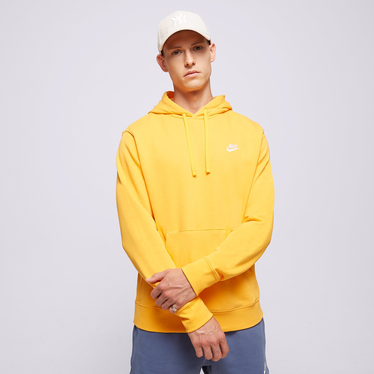 Bluza męska NIKE BLUZA Z KAPTUREM NIKE SPORTSWEAR CLUB CZ7857-717 ŻÓŁTY