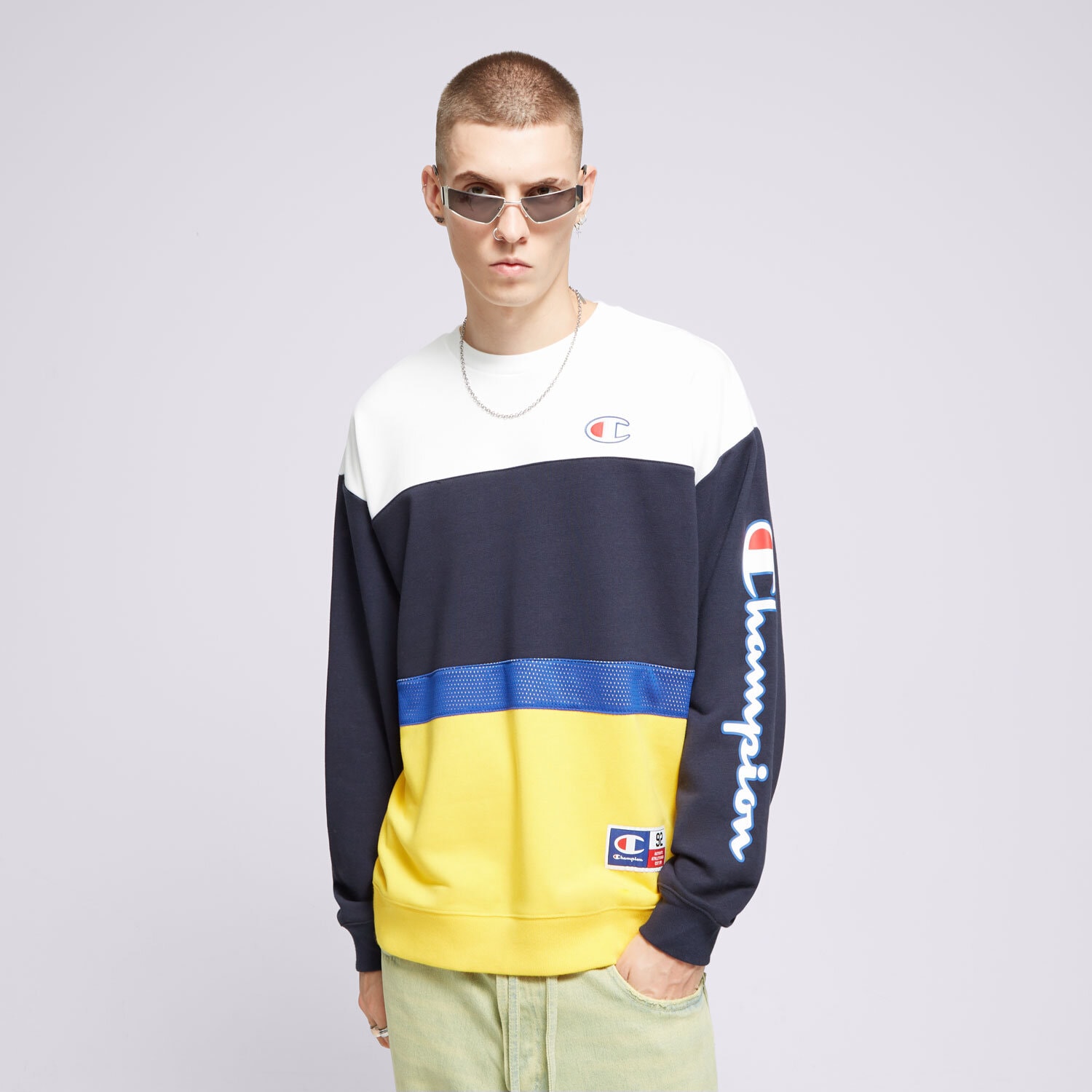 Bluza męska CHAMPION BLUZA CREWNECK RETRO SPORT 219739BS501 MULTICOLOR