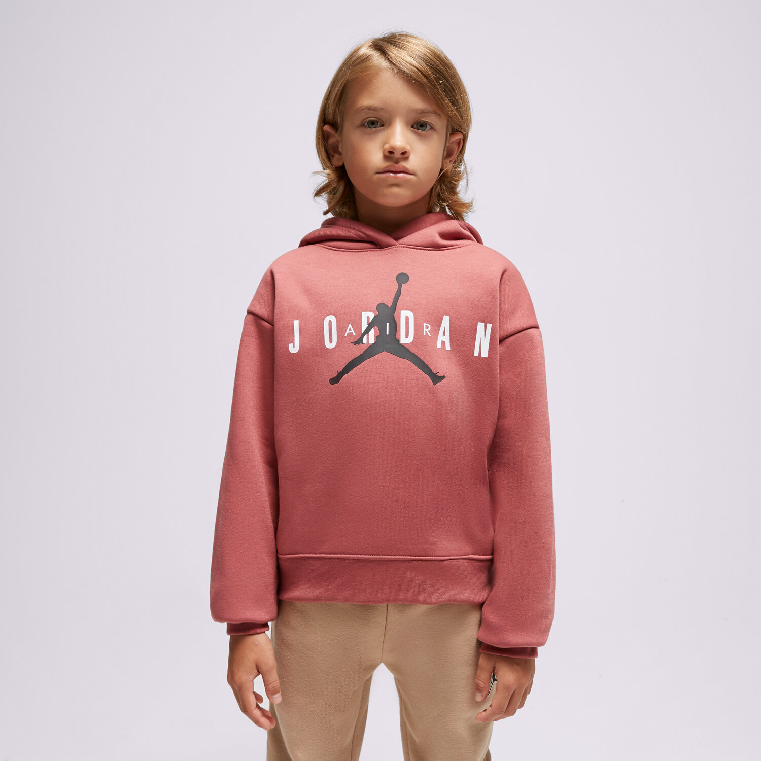 Sportowa bluza dziecięca JORDAN BLUZA Z KAPTUREM JUMPMAN PO GIRL 45B914P9I RÓŻOWY