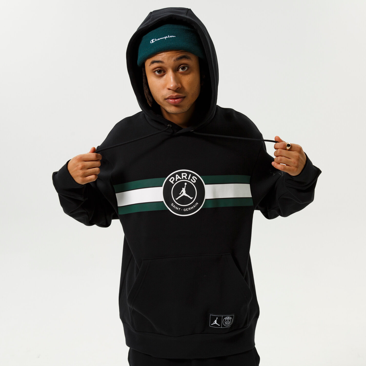 Bluza męska JORDAN BLUZA Z KAPTUREM M J PSG FLEECE PO DJ3928-010 CZARNY