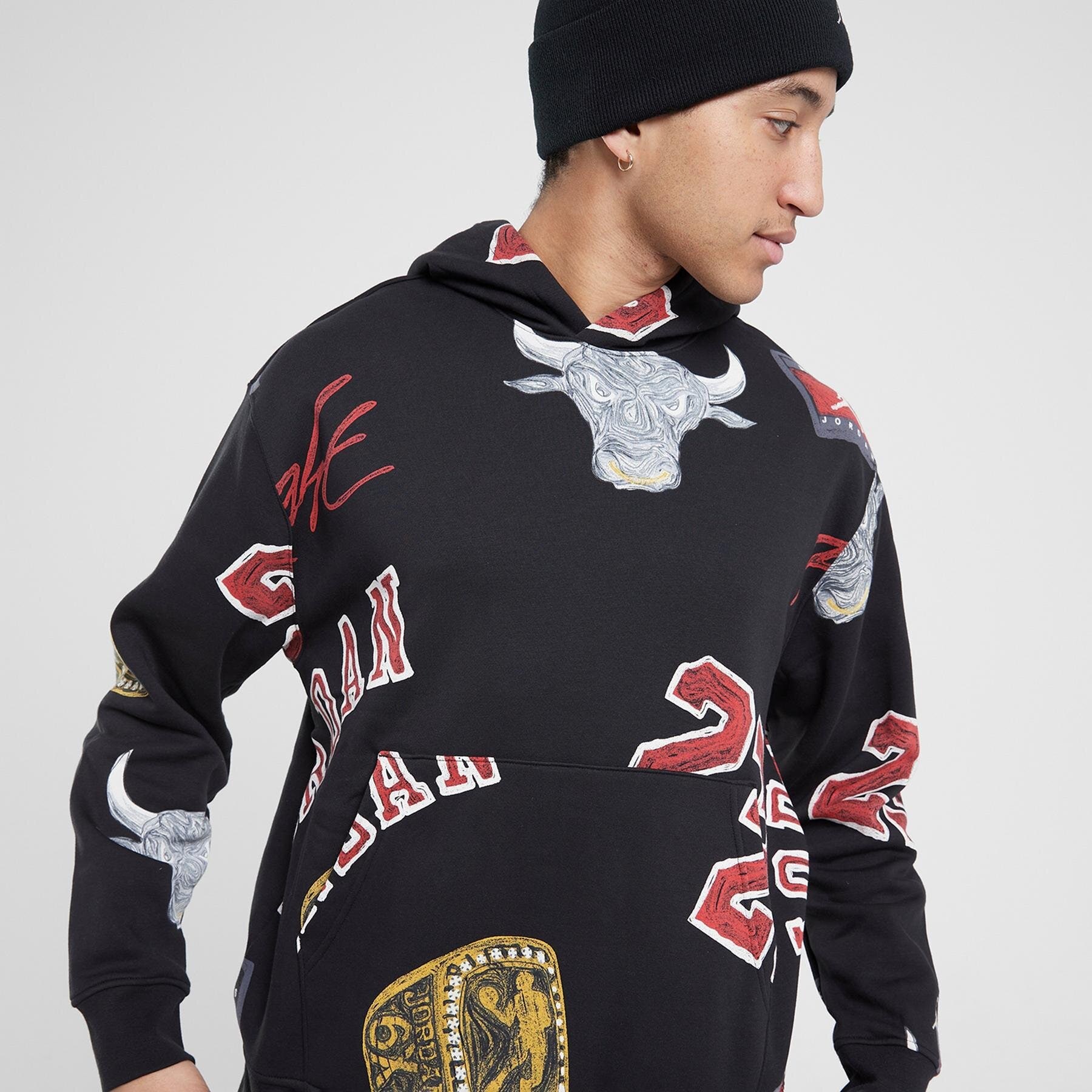 Bluza męska JORDAN BLUZA Z KAPTUREM M J ESS AOP FLC PO FN4545-010 MULTICOLOR