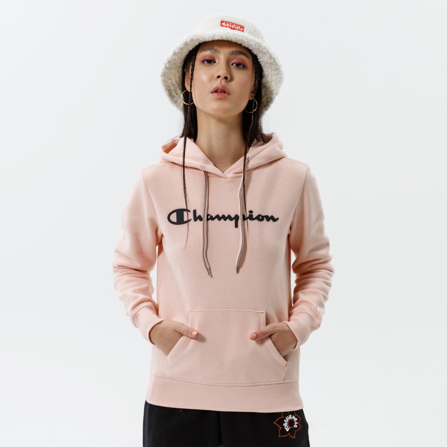 Bluza damska CHAMPION BLUZA Z KAPTUREM HOODED SWEATSHIRT 113207PS157 RÓŻOWY