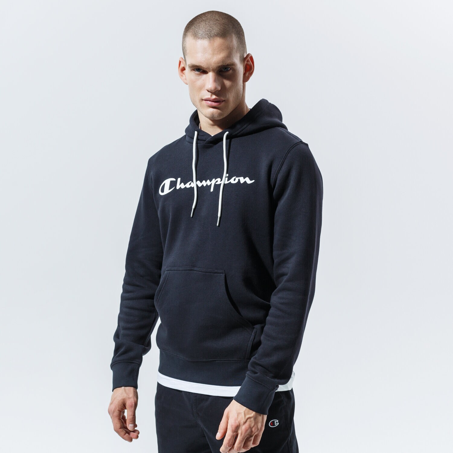 Bluza męska CHAMPION BLUZA Z KAPTUREM HOODED SWEATSHIRT 214743KK001 CZARNY