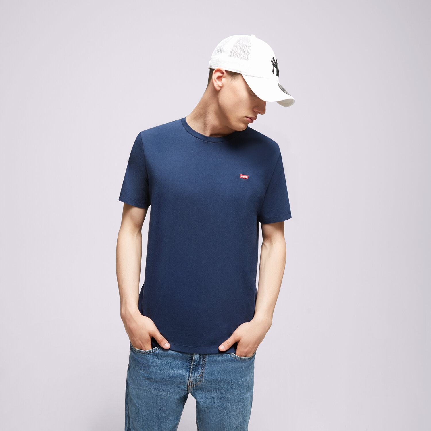 Koszulka, t-shirt sportowy męski LEVI'S T-SHIRT SS ORIGINAL HM TEE 56605-0017 GRANATOWY