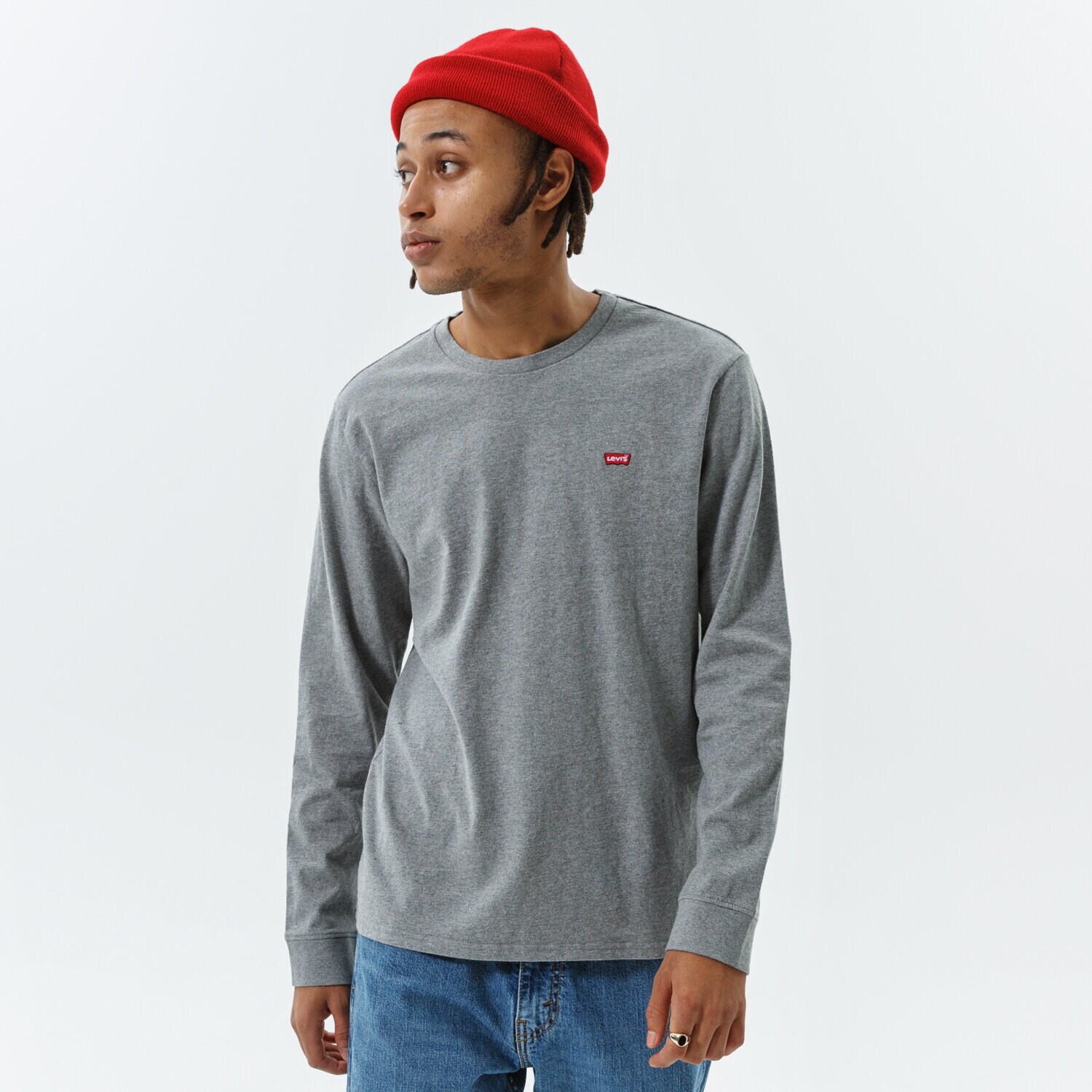 Koszulka, t-shirt sportowy męski LEVI'S T-SHIRT LS ORIGINAL HM TEE 728480006 SZARY