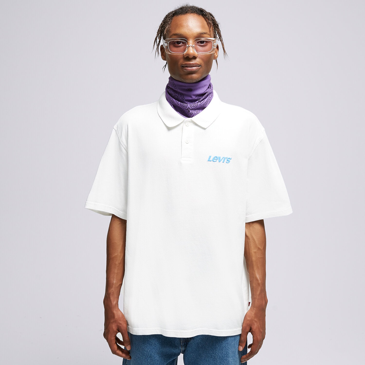 Koszulka, t-shirt sportowy męski LEVI'S POLO GRAPHIC VINTAGE FIT A6146-0005 BIAŁY