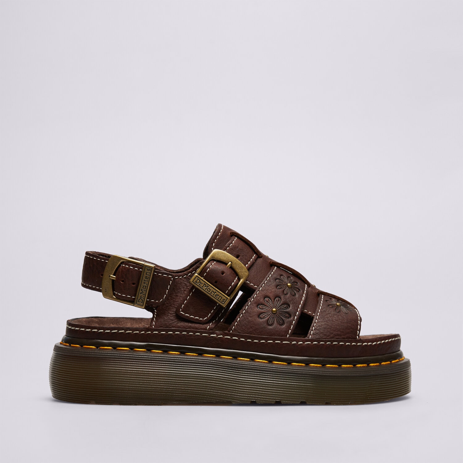 Buty casual damskie DR.MARTENS WRENLIE OPEN FL SANDAL 42339200 BRĄZOWY