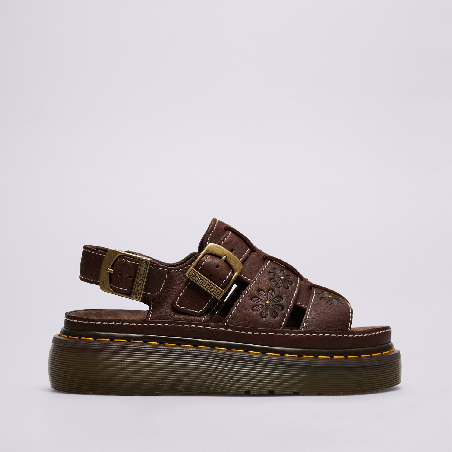 Buty casual damskie DR.MARTENS WRENLIE OPEN FL SANDAL 42339200 BRĄZOWY