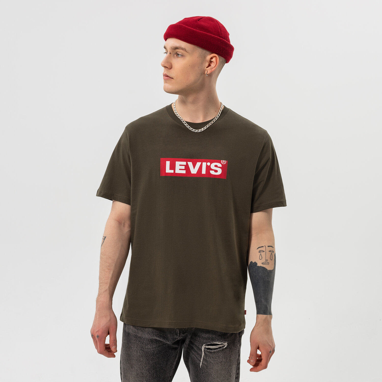Koszulka, t-shirt sportowy męski LEVI'S T-SHIRT SS RELAXED FIT TEE AGILITY A2082-0048 KHAKI