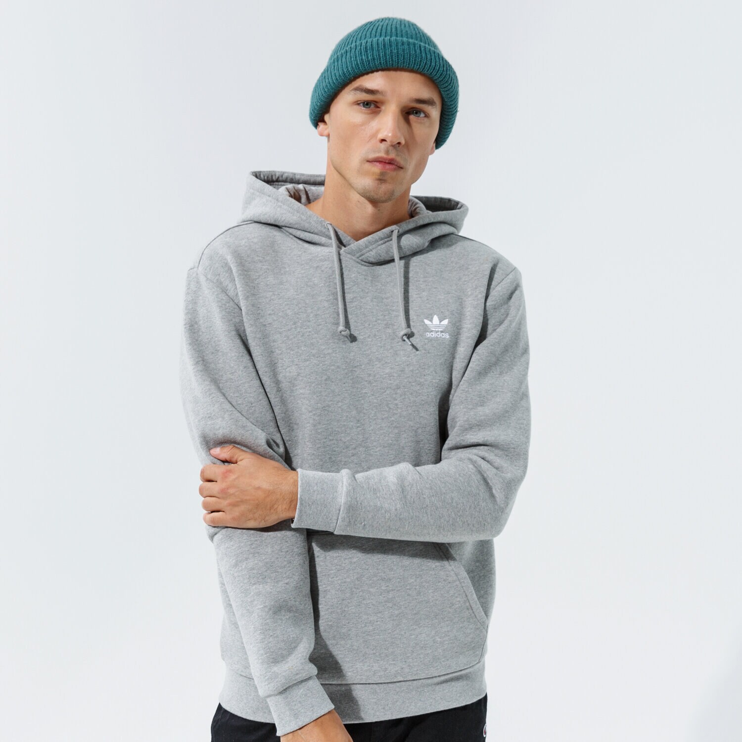 Bluza męska ADIDAS TREFOIL ESSENTIAL HOODIE H34654 SZARY