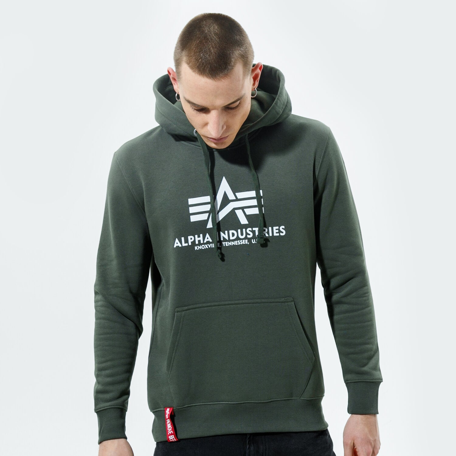 Bluza męska ALPHA INDUSTRIES BLUZA Z KAPTUREM BASIC HOODY 178312-142 KHAKI
