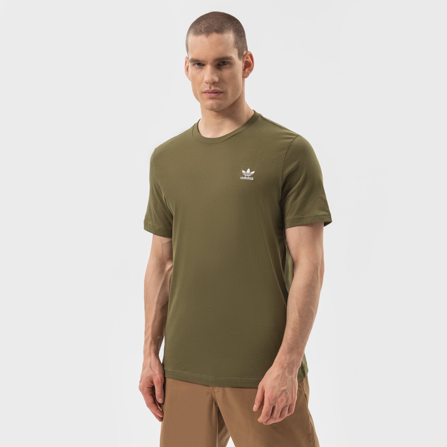 Koszulka, t-shirt sportowy męski ADIDAS T-SHIRT ESSENTIAL TEE H65673 KHAKI