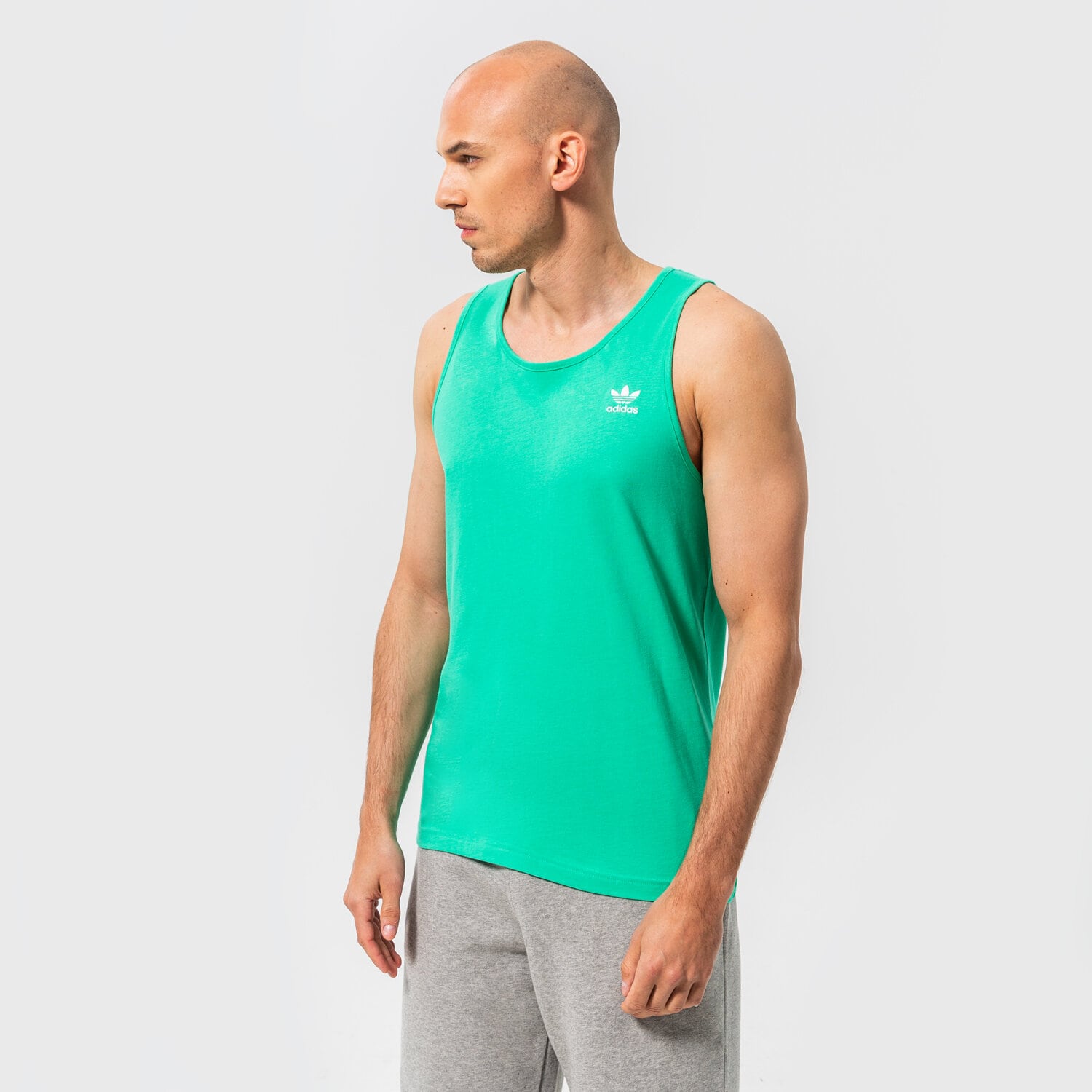 Koszulka, t-shirt sportowy męski ADIDAS TANK ESSENTIALS HE9431 ZIELONY