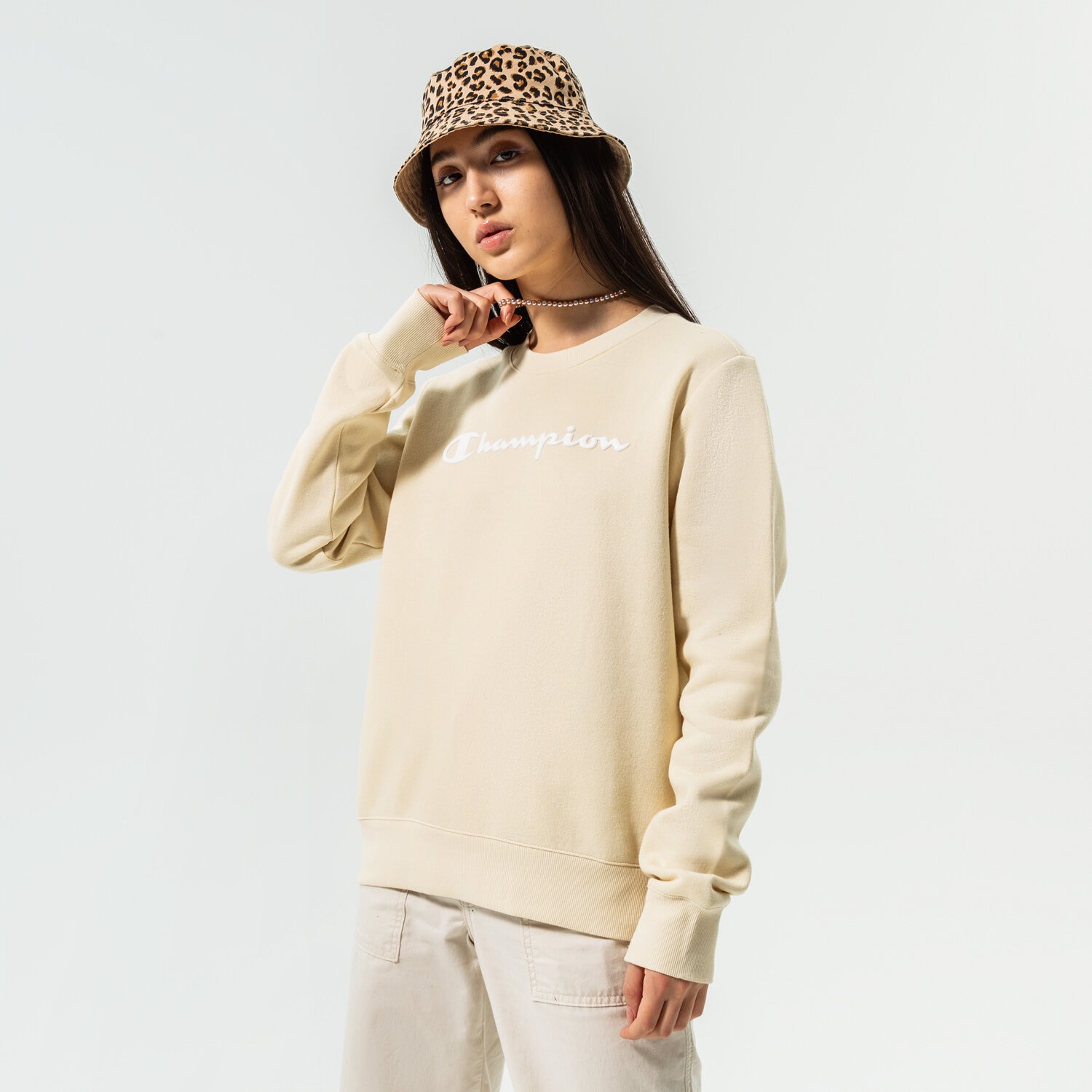 Bluza damska CHAMPION BLUZA CREWNECK SWEATSHIRT  115391YS014 BEŻOWY