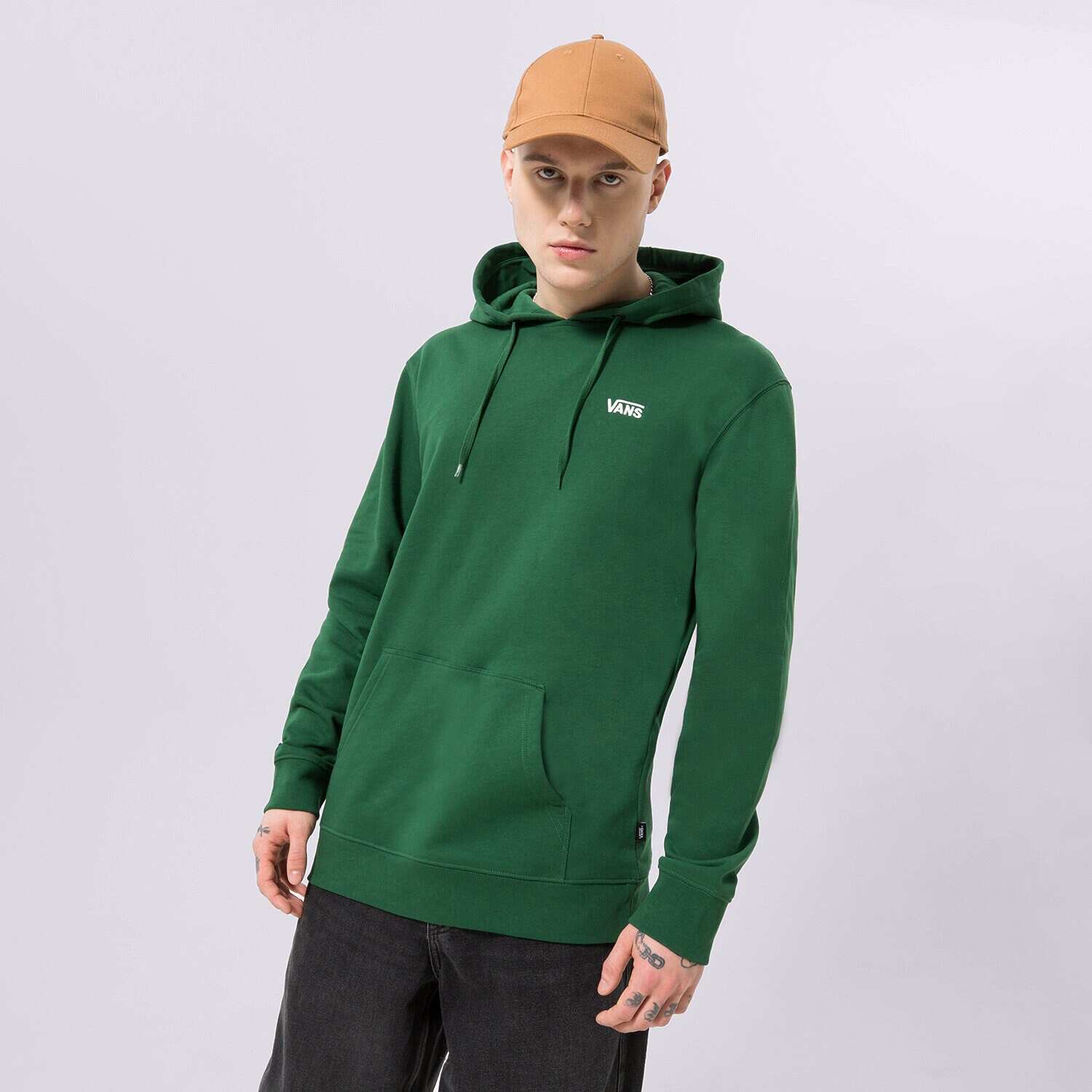 Bluza męska VANS BLUZA Z KAPTUREM CORE BASIC PO FLEECE EDEN VN0A7YDV07W1 ZIELONY