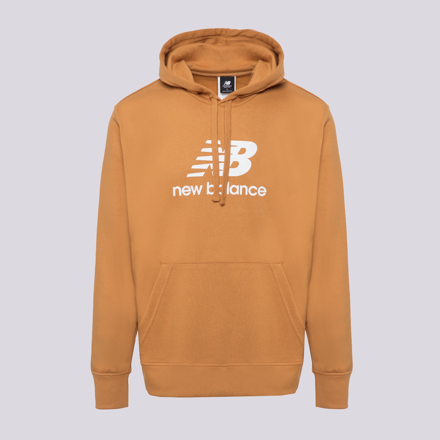 Bluza męska NEW BALANCE BLUZA Z KAPTUREM ESSENTIALS STACKED MT31537TOB BRĄZOWY