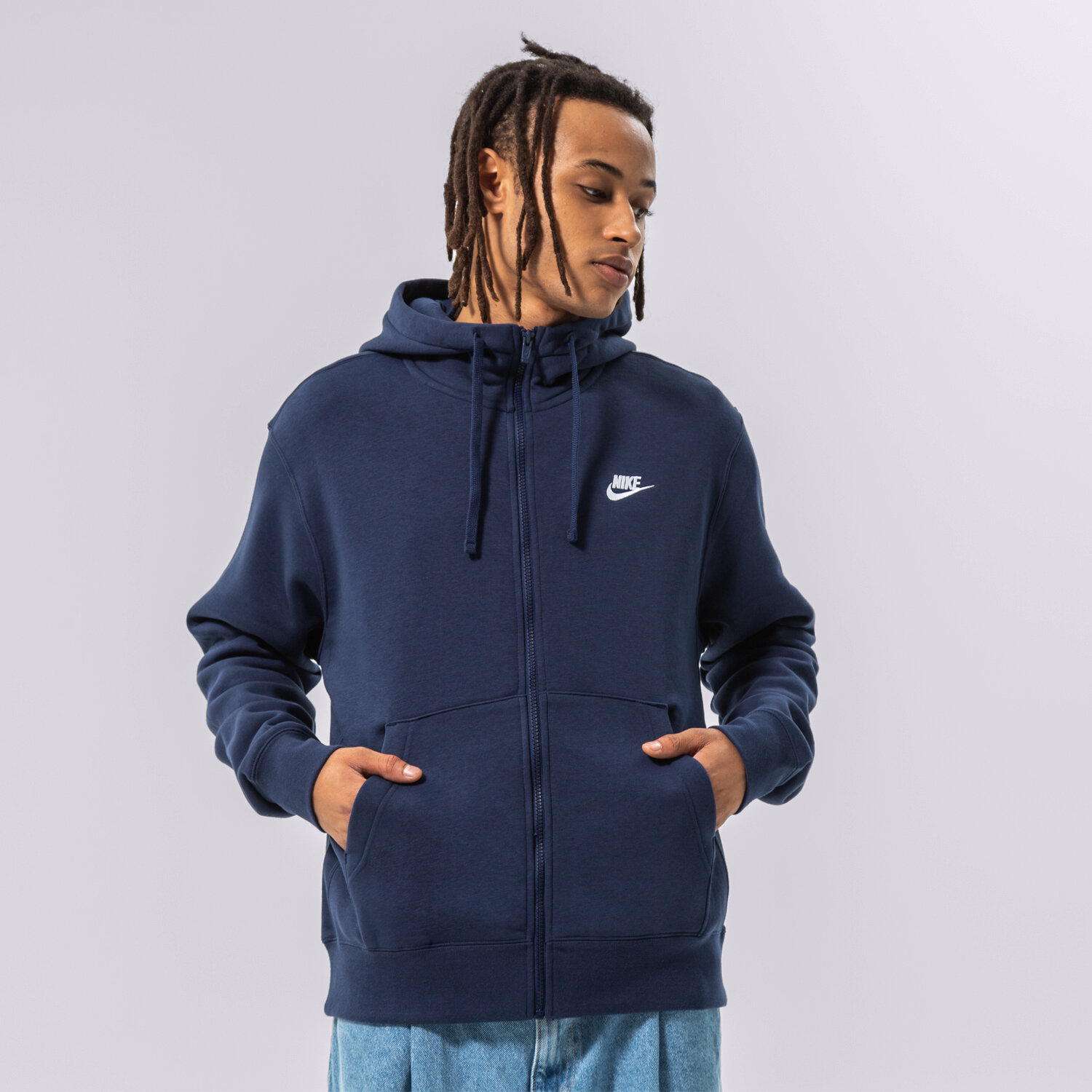 Bluza męska NIKE BLUZA ROZPINANA SPORTSWEAR CLUB FLEECE BV2645-410 GRANATOWY