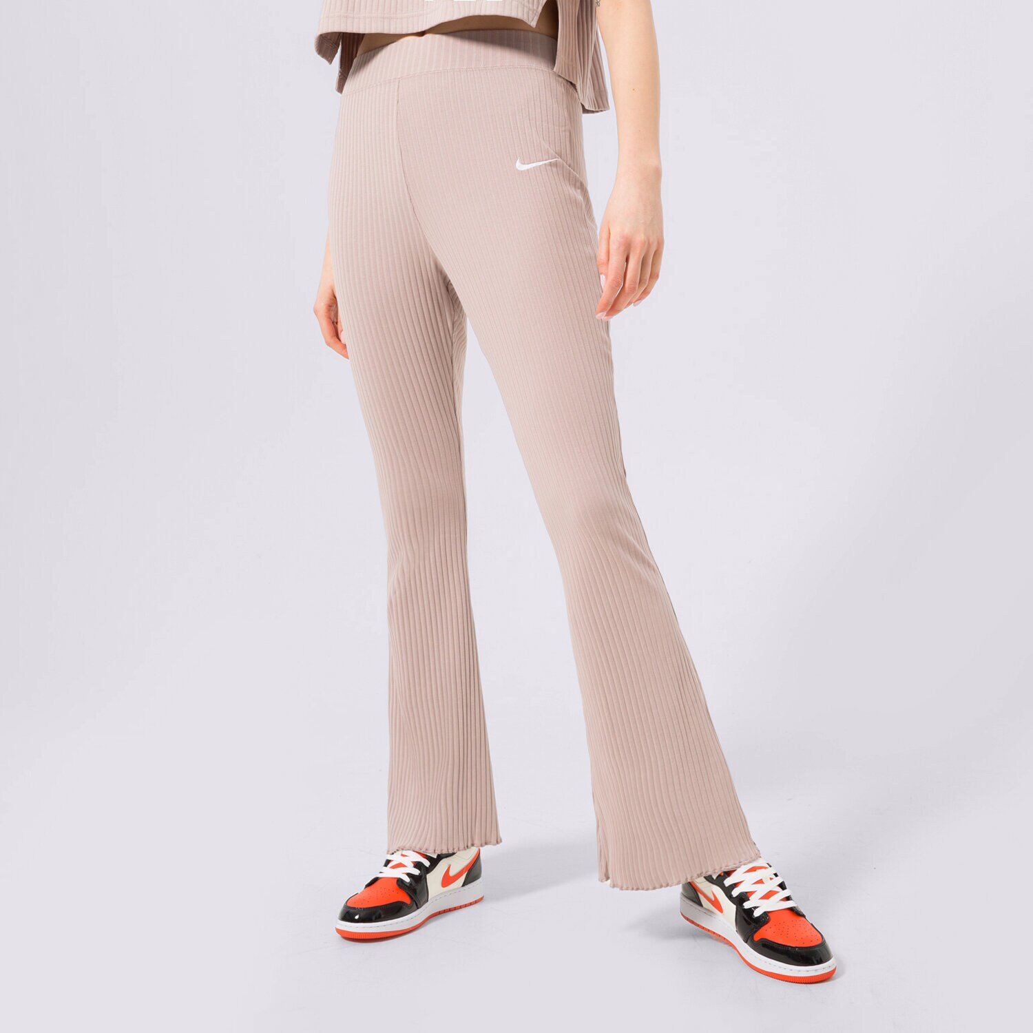 Spodnie sportowe damskie NIKE SPODNIE W NSW RIB JRSY PANT DV7868-272 RÓŻOWY