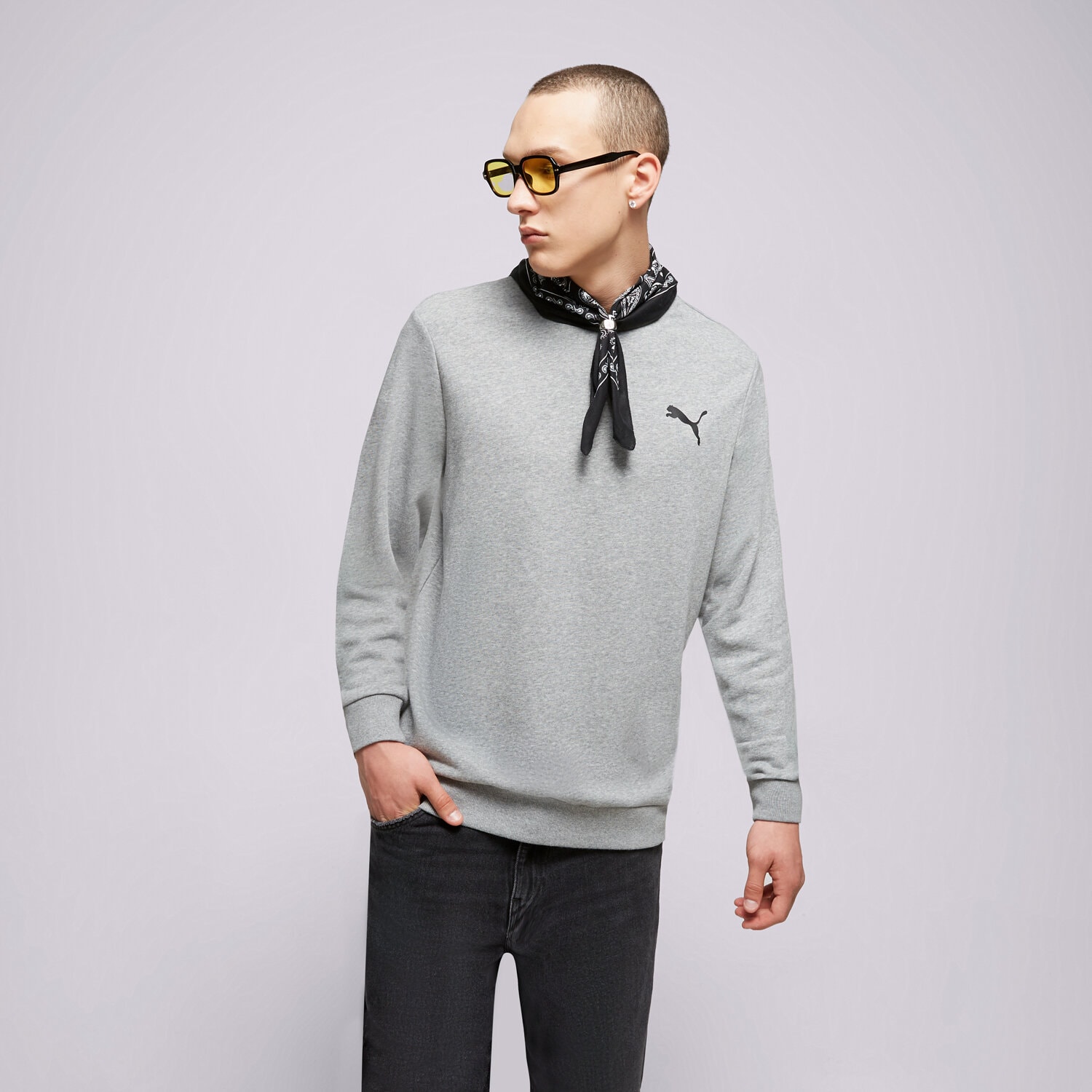 Bluza męska PUMA BLUZA ESS SMALL LOGO CREW TR 58668453 SZARY