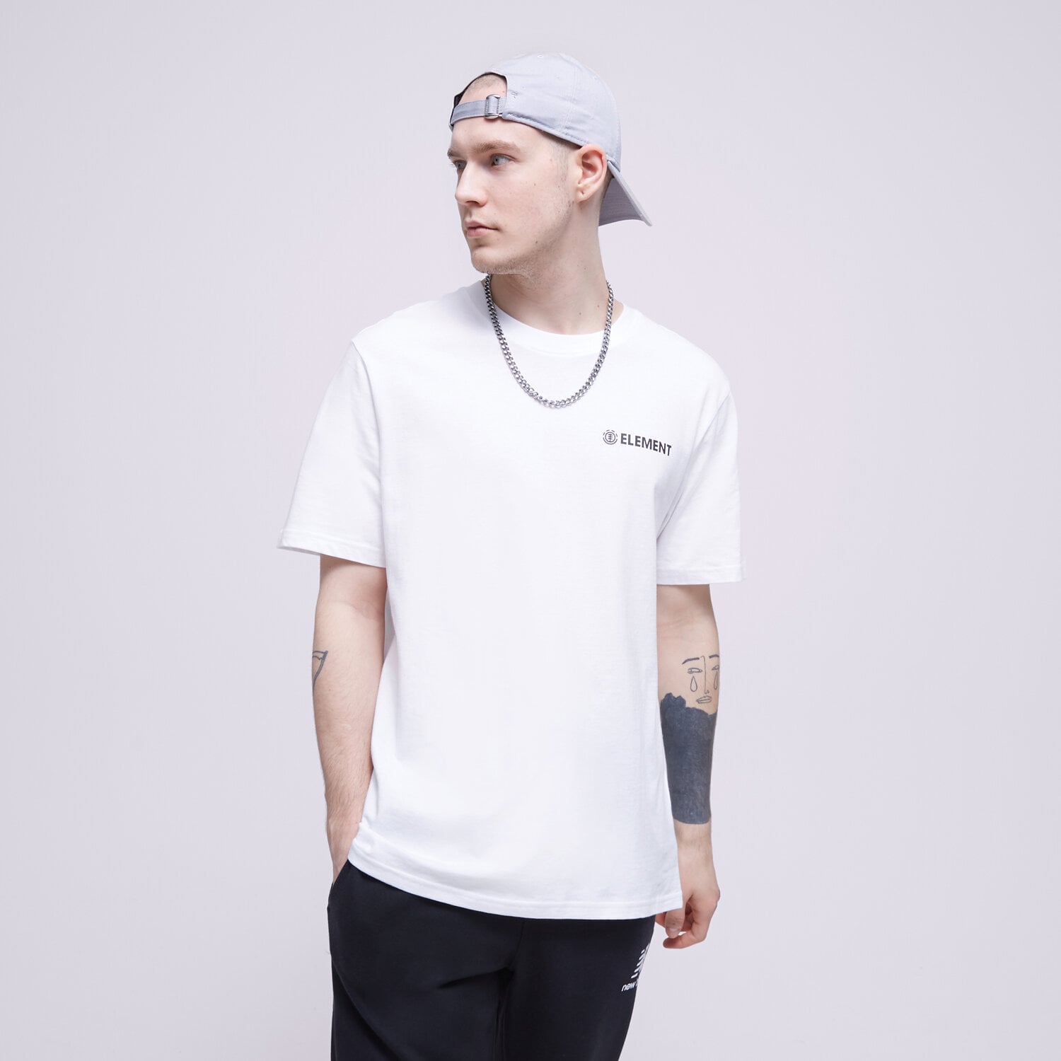 Koszulka, t-shirt sportowy męski ELEMENT T-SHIRT BLAZIN CHEST SS ELYZT00153WBB0 BIAŁY