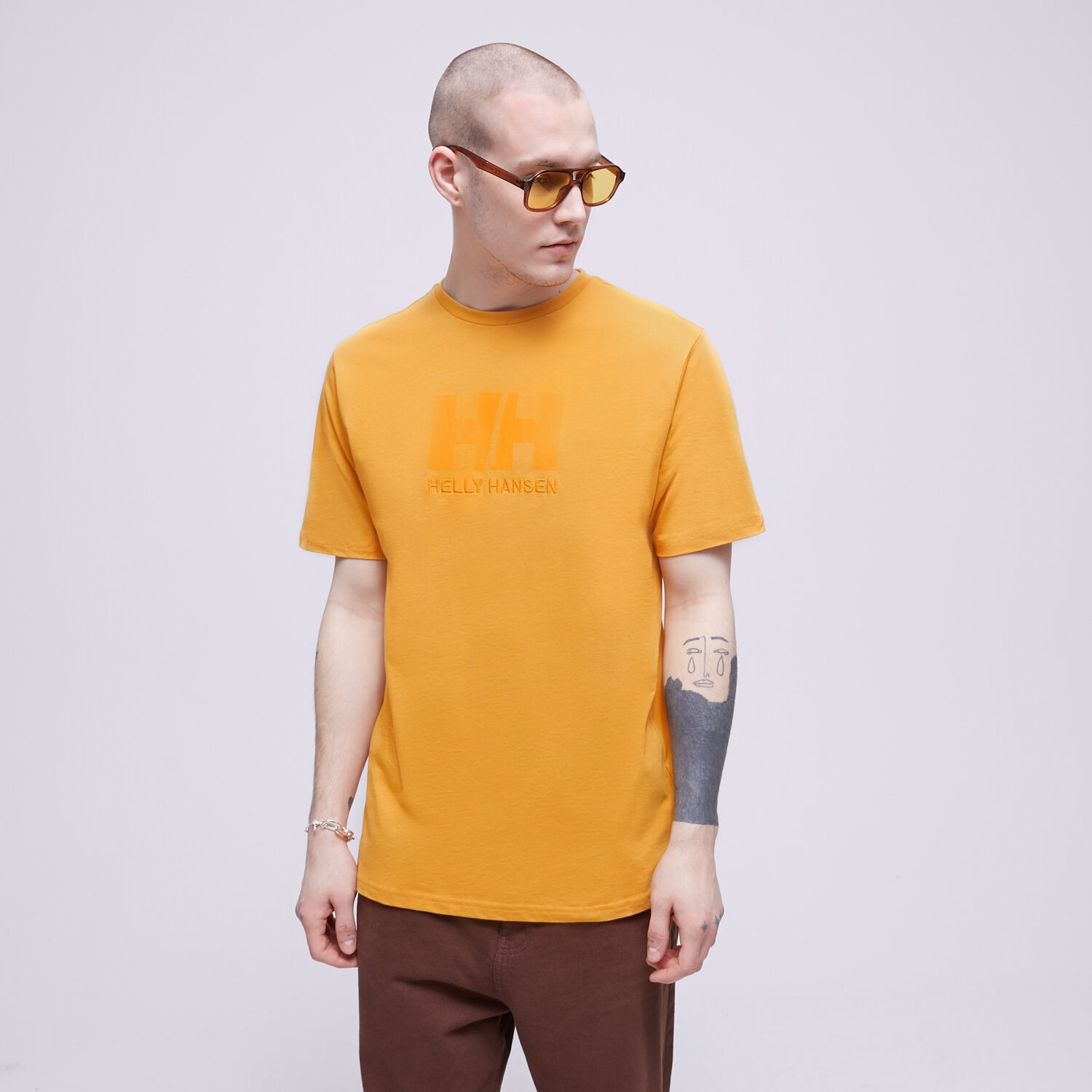Koszulka, t-shirt sportowy męski HELLY HANSEN T-SHIRT HH LOGO 33979364 ŻÓŁTY