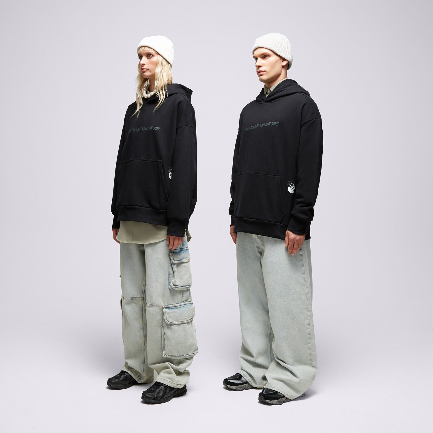 Bluza damska S.NOW JOB SIZEER HOODIE “I THINK I DO” BLACK SI123BLU50002 CZARNY